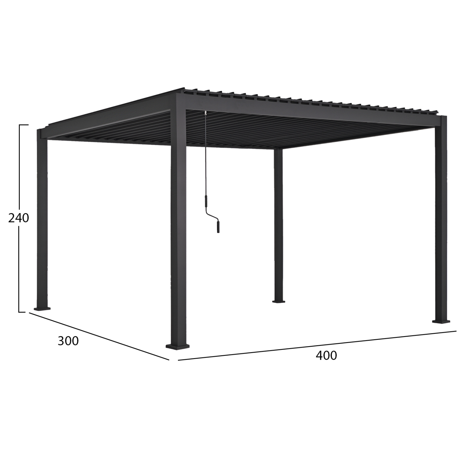 ΒΙΟΚΛΙΜΑΤΙΚΗ ΠΕΡΓΚΟΛΑ ΑΛΟΥΜΙΝΙΟΥ DOMECIL HM6612.01 ΜΕ ΜΕΤΑΛ. ΠΕΡΣΙΔΕΣ--300x400x240Υ-ΜΑΥΡΗ 2