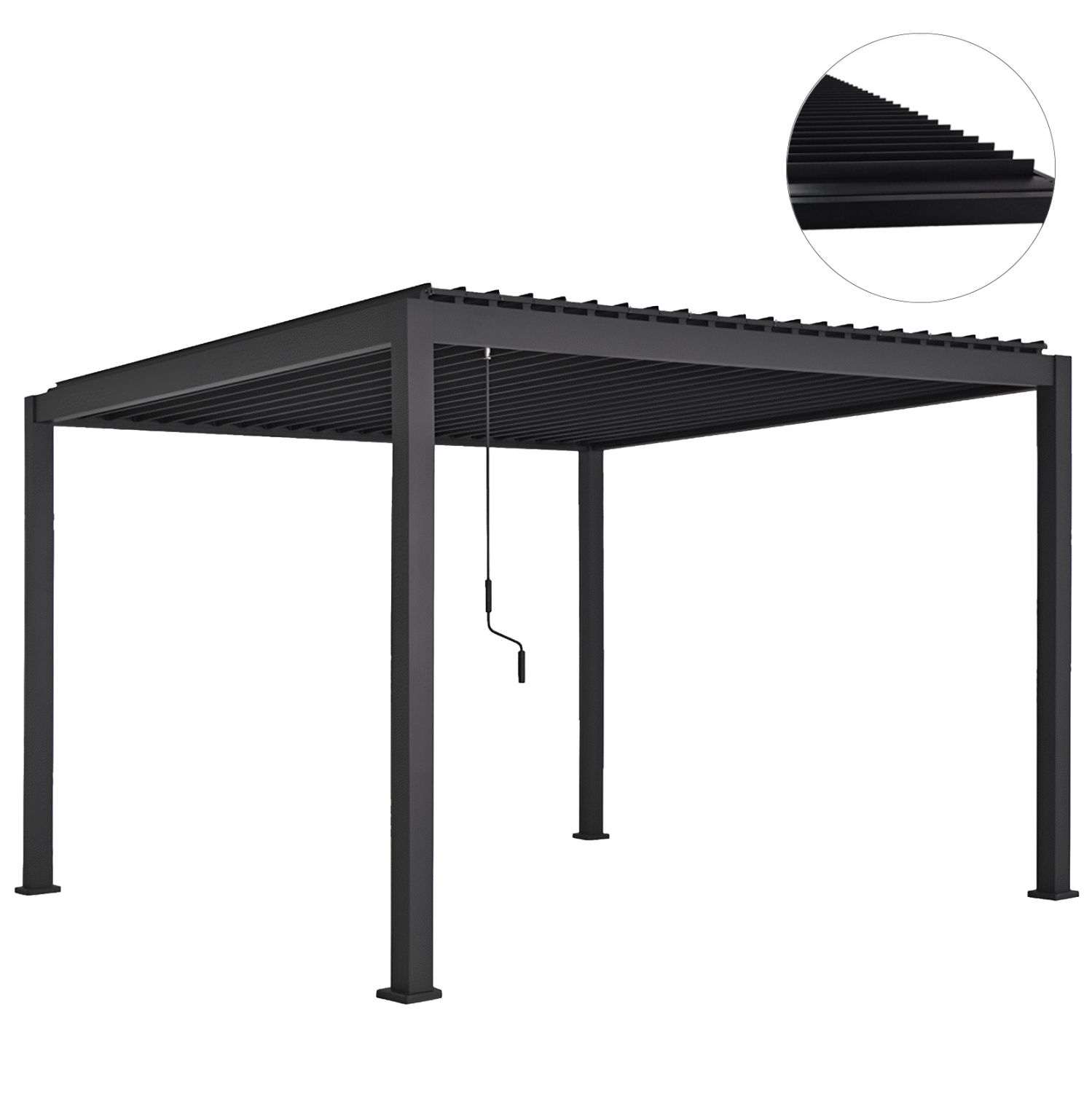 ΒΙΟΚΛΙΜΑΤΙΚΗ ΠΕΡΓΚΟΛΑ ΑΛΟΥΜΙΝΙΟΥ DOMECIL HM6611.01 ΜΕ ΜΕΤΑΛ. ΠΕΡΣΙΔΕΣ--300x300x240Υεκ--ΜΑΥΡΗ 1