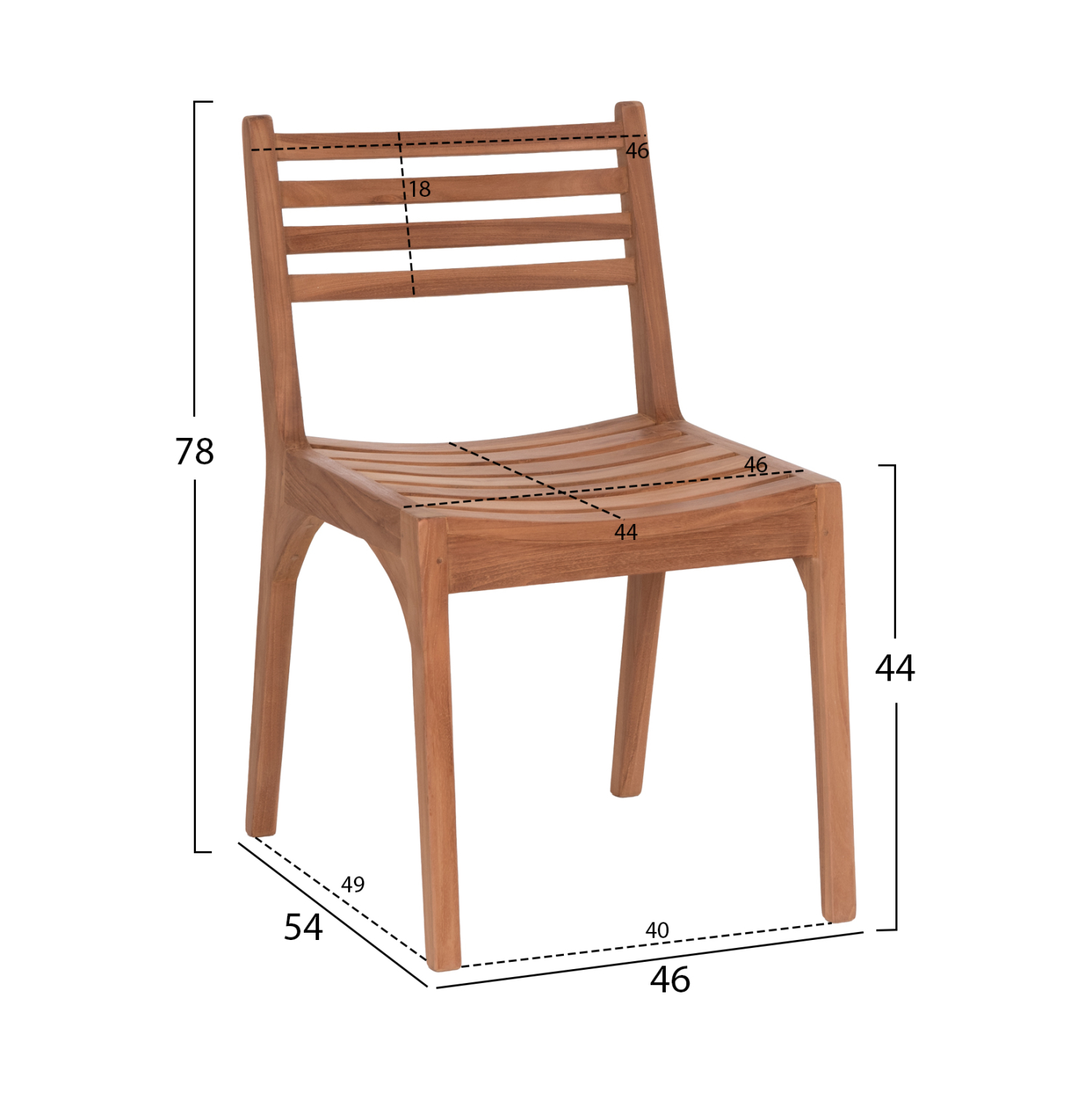 ΚΑΡΕΚΛΑ ΕΞΩΤ.ΧΩΡΟΥ PAVEL HM6615 ΞΥΛΟ TEAK--ΦΥΣΙΚΟ ΧΡΩΜΑ 46x54x78Υεκ. 2