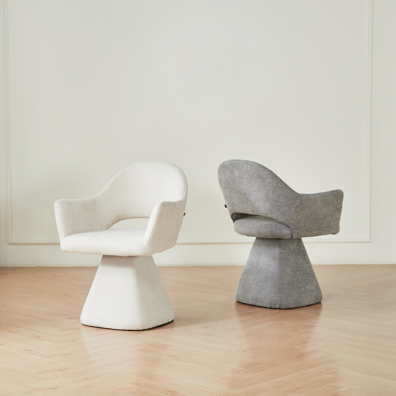 ΠΟΛΥΘΡΟΝΑ ΤΡΑΠΕΖΑΡΙΑΣ ΠΕΡΙΣΤΡΕΦΟΜΕΝΗ SIMA HM18360.01 ΓΚΡΙ ΥΦΑΣΜΑ 64x61x84,5Υεκ 2