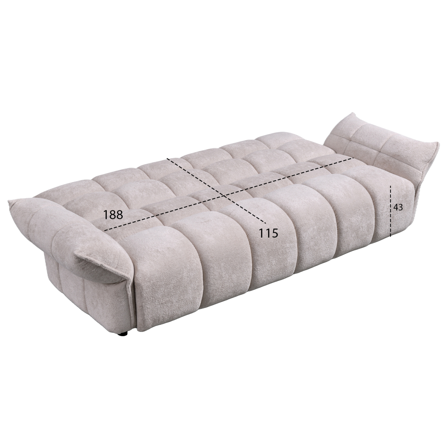 ΚΑΝΑΠΕΣ ΚΡΕΒΑΤΙ MELU HM3314.02 ΜΠΕΖ ΥΦΑΣΜΑ--ΚΑΘΙΣΜΑ POCKET SPRINGS 240-250x90x85Υεκ. 3