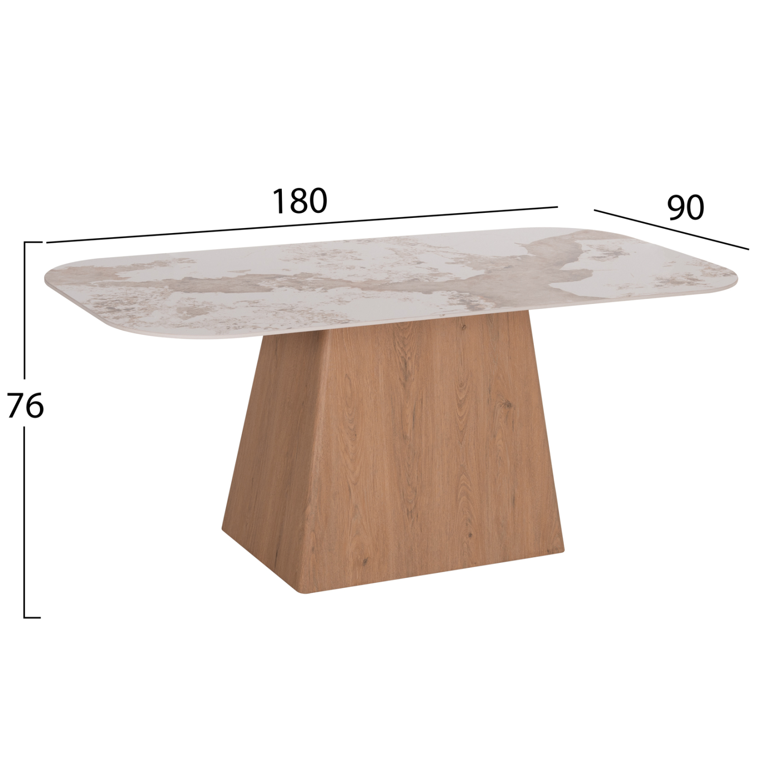 ΤΡΑΠΕΖΙ ΤΡΑΠΕΖΑΡΙΑΣ NORDU HM18414 MDF ΒΑΣΗ ΣΕ ΦΥΣΙΚΟ--ΚΕΡΑΜΙΚΟ TOP 180x90x76Υεκ. 2