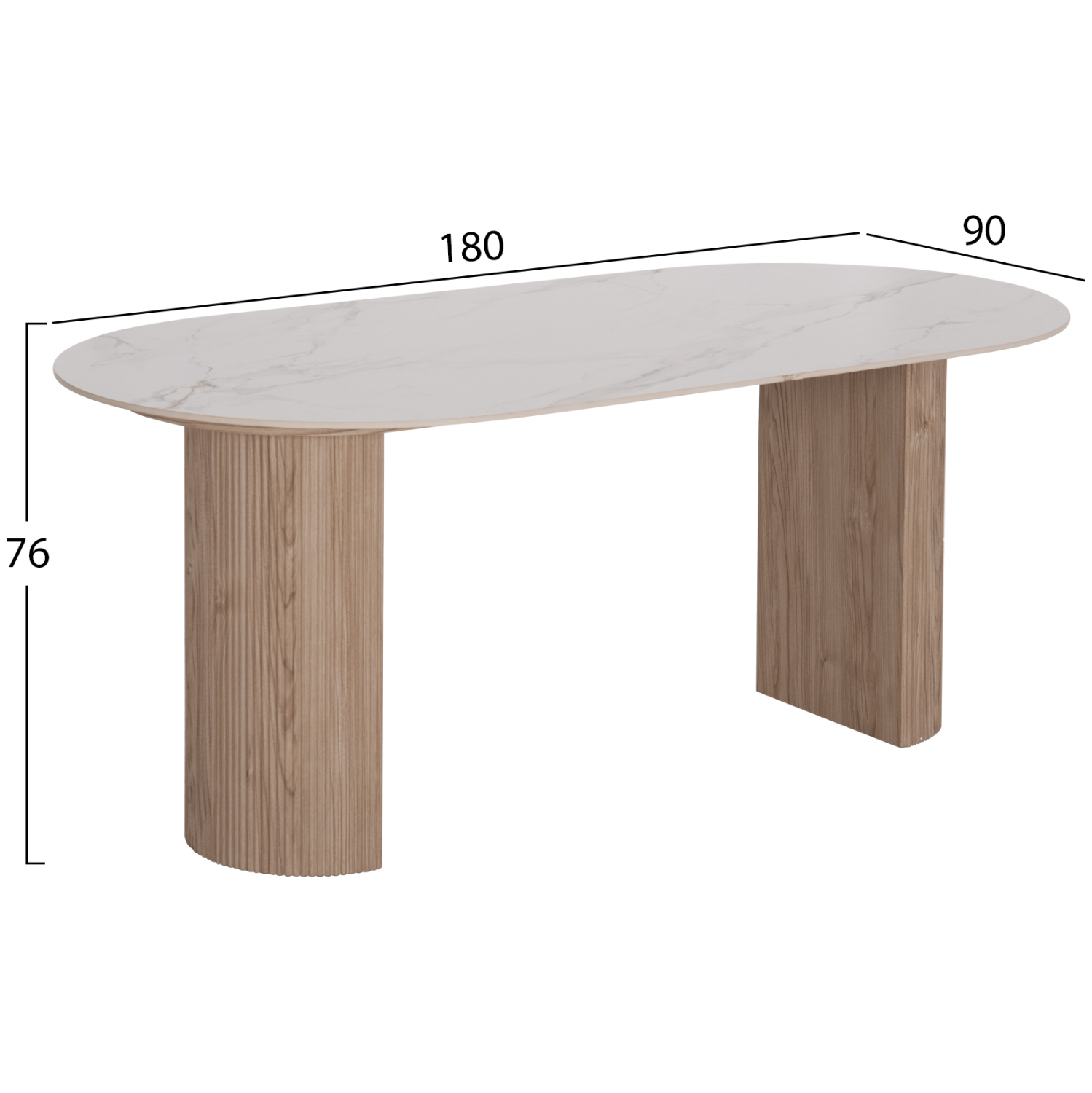 ΤΡΑΠΕΖΙ ΤΡΑΠΕΖΑΡΙΑΣ MELLOW HM18416 MDF ΠΟΔΙΑ ΣΕ ΦΥΣΙΚΟ--ΚΕΡΑΜΙΚΟ TOP 180x90x76Υεκ. 2
