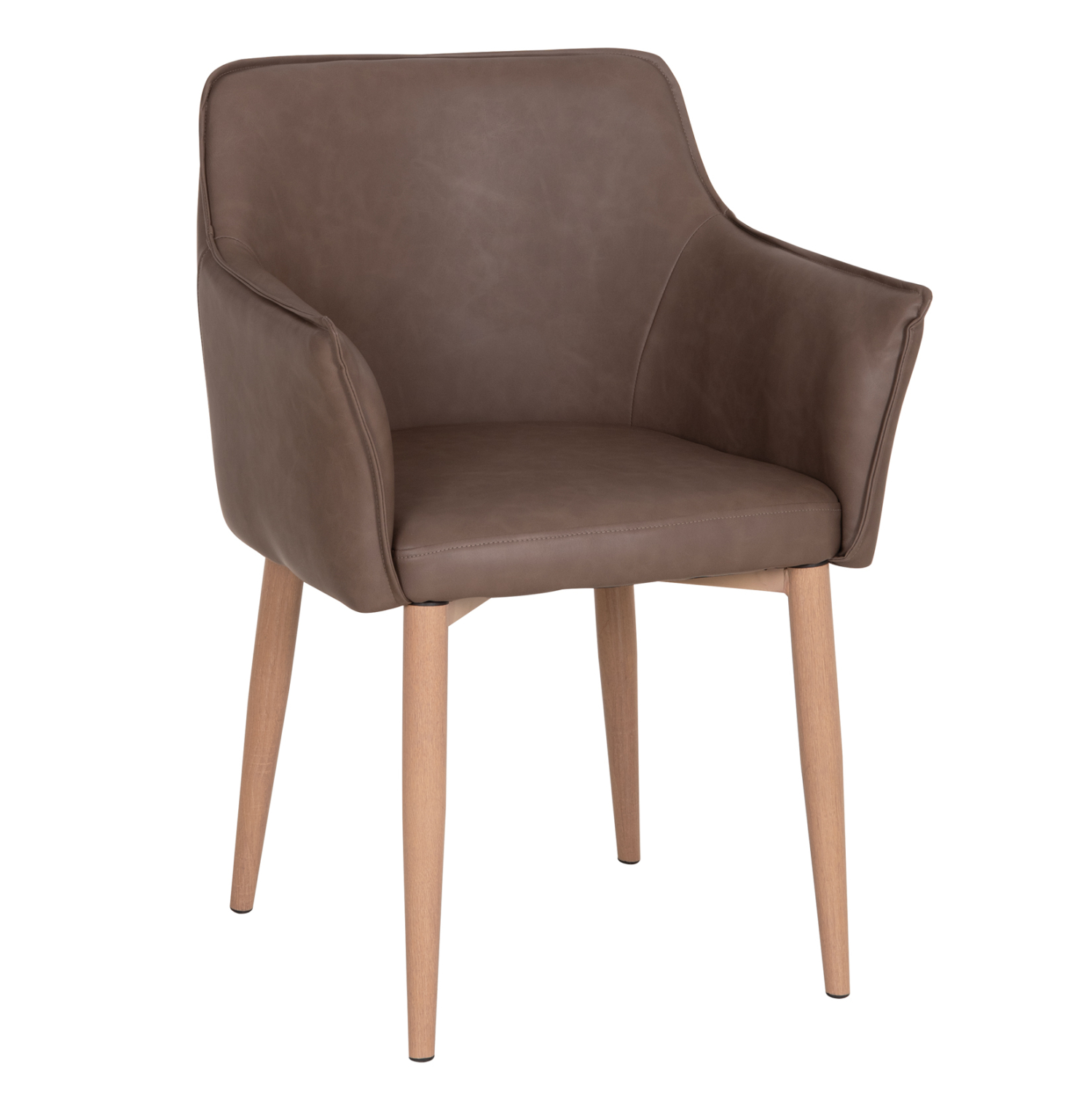 ΠΟΛΥΘΡΟΝΑ ΤΡΑΠΕΖΑΡΙΑΣ MELL HM18417.02 PU ΣΕ SMOKY ΚΑΦΕ--ΜΕΤΑΛ.ΠΟΔΙΑ 56x54x76Υεκ. 1
