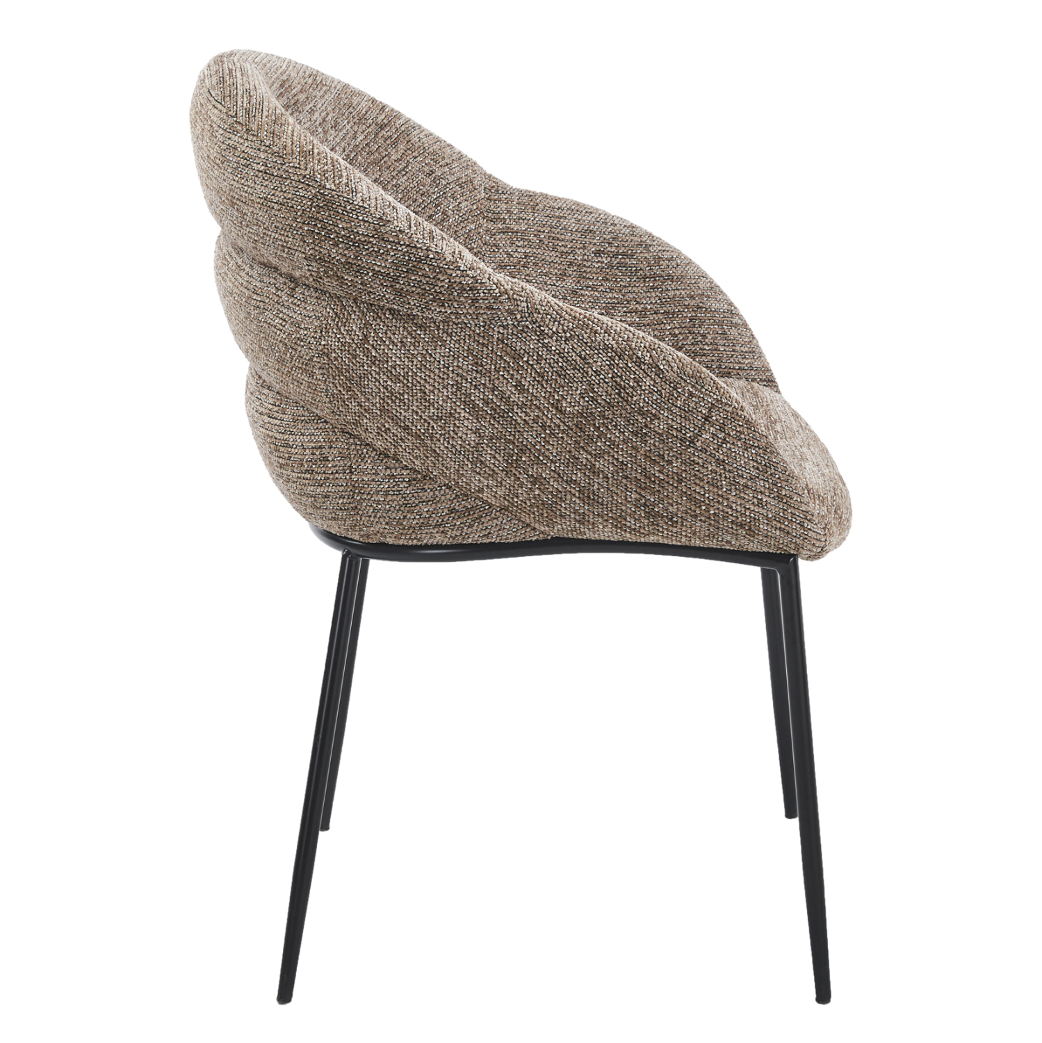 ΠΟΛΥΘΡΟΝΑ ΤΡΑΠΕΖΑΡΙΑΣ DRENNY HM18424.03 TAUPE ΥΦΑΣΜΑ-ΜΕΤΑΛ.ΜΑΥΡΑ ΠΟΔΙΑ 62x63x85Υεκ 4