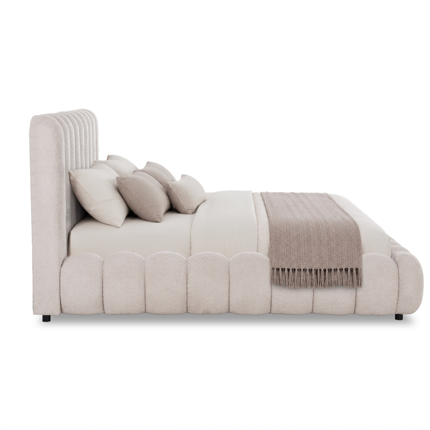 ΚΡΕΒΑΤΙ ΥΠΕΡΔΙΠΛΟ BUBBLE SM758.03 ΜΠΕΖ CHENILLE ΥΦΑΣΜΑ ΓΙΑ ΣΤΡΩΜΑ 180x200εκ 5