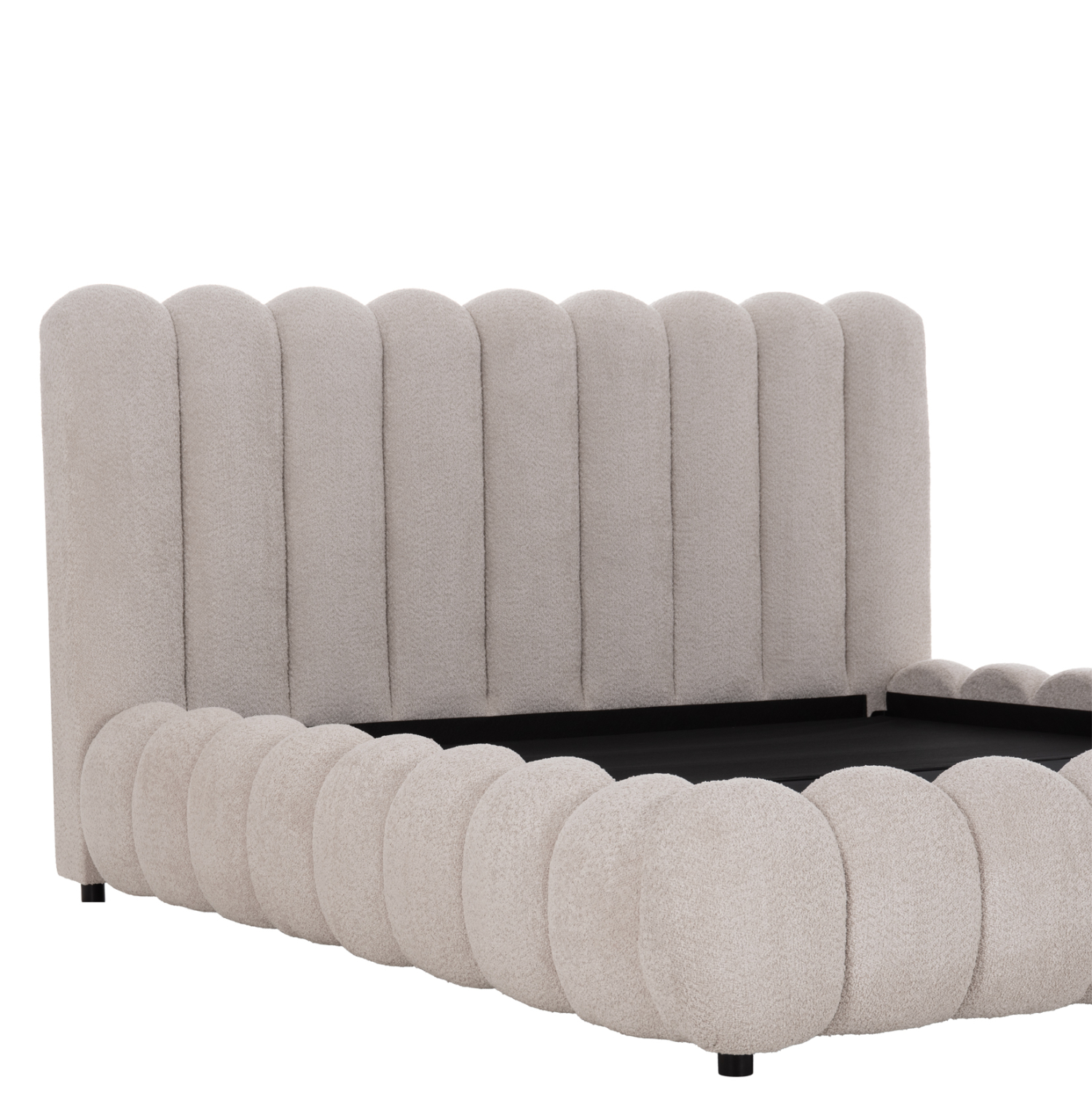 ΚΡΕΒΑΤΙ ΥΠΕΡΔΙΠΛΟ BUBBLE SM758.03 ΜΠΕΖ CHENILLE ΥΦΑΣΜΑ ΓΙΑ ΣΤΡΩΜΑ 180x200εκ 6