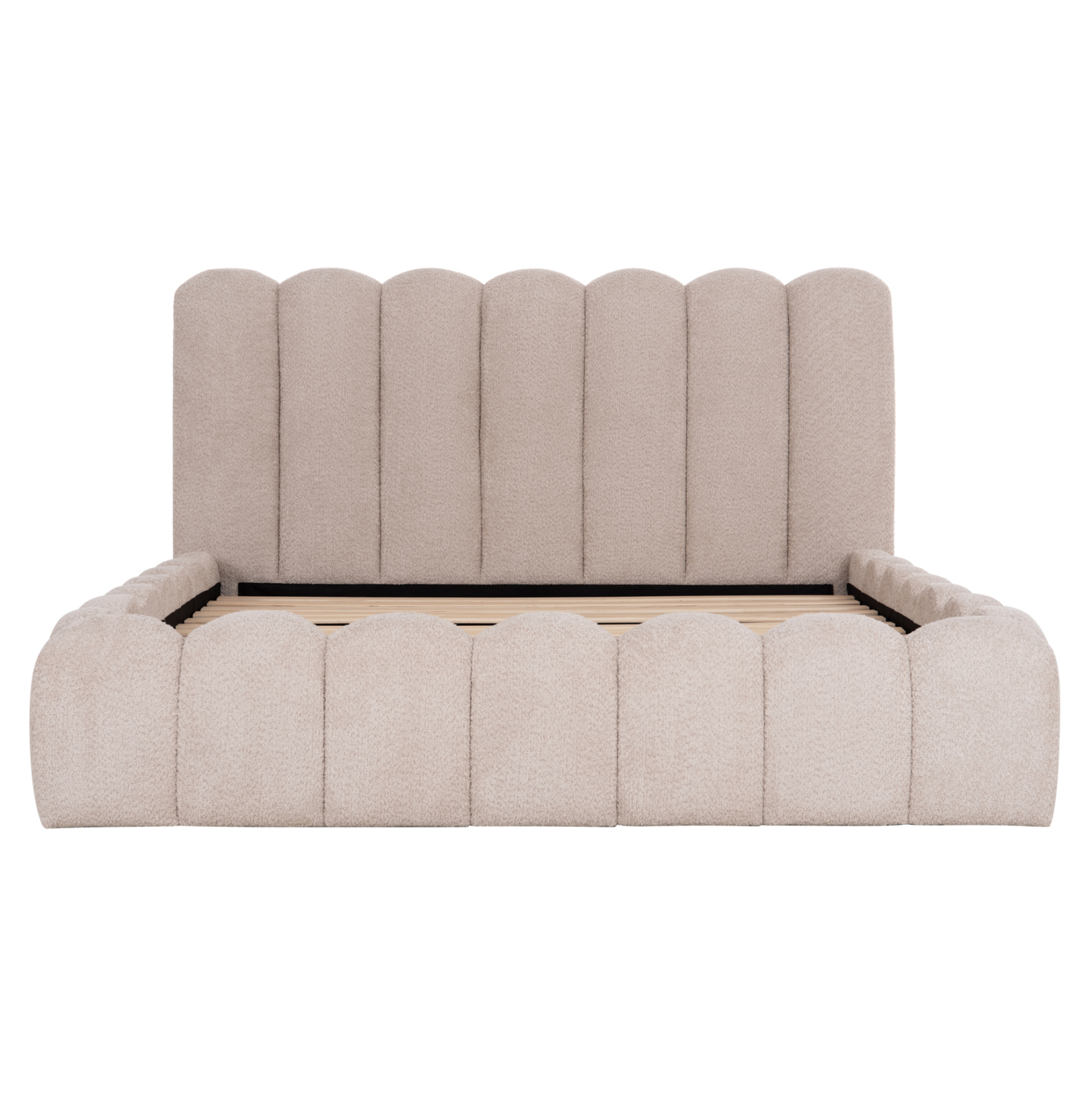 ΚΡΕΒΑΤΙ ΔΙΠΛΟ MARIUS HM759.03 ΜΠΕΖ CHENILLE ΥΦΑΣΜΑ-- ΓΙΑ ΣΤΡΩΜΑ 160x200εκ 4