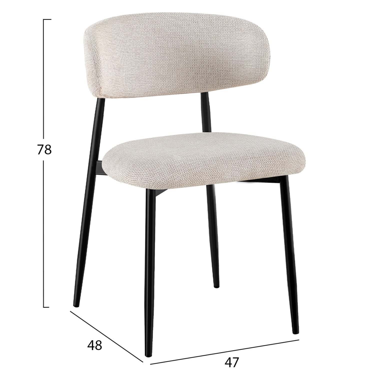 ΚΑΡΕΚΛΑ ΤΡΑΠΕΖΑΡΙΑΣ KIMO HM18459.02 ΜΠΕΖ ΥΦΑΣΜΑ--ΜΕΤΑΛ.ΠΟΔΙΑ ΣΕ ΜΑΥΡΟ 47x48x78Υεκ. 2