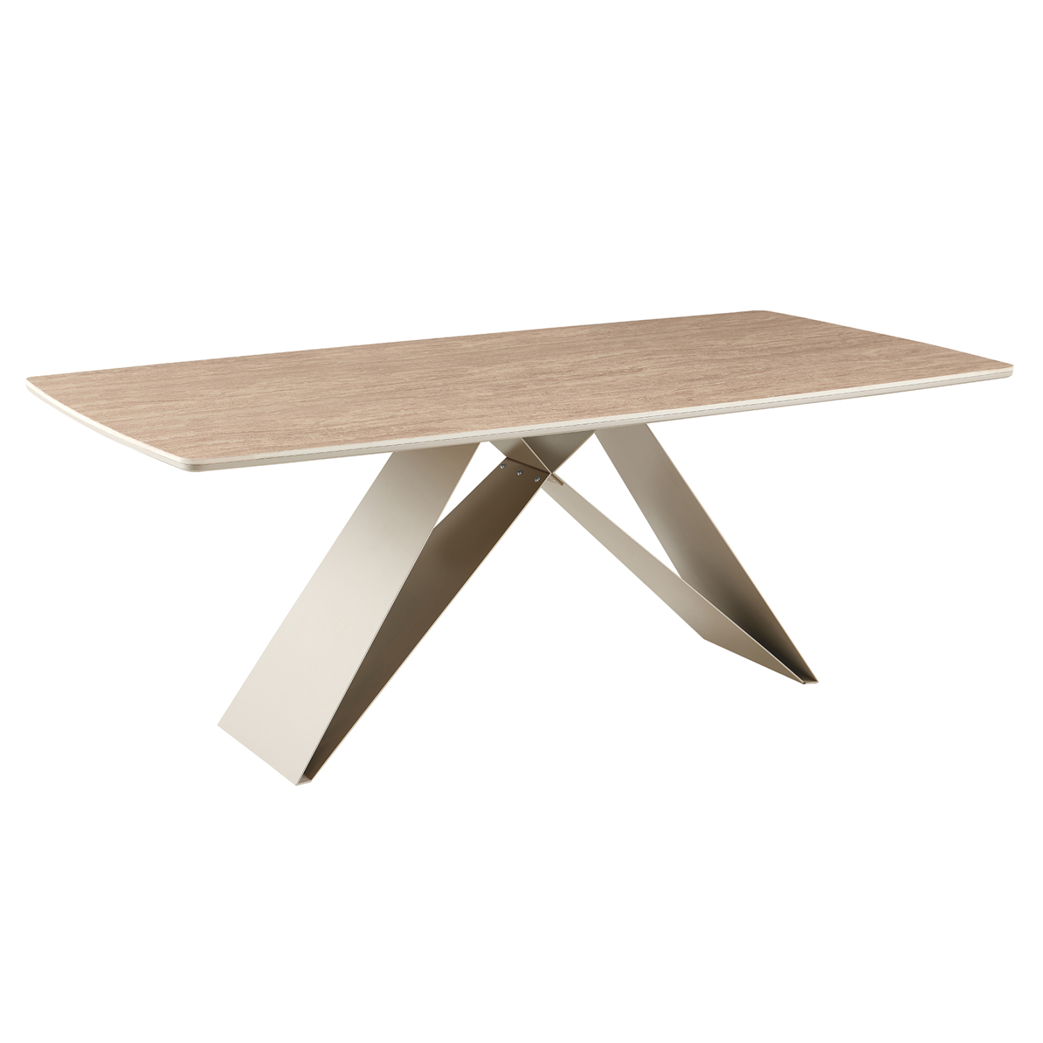 ΤΡΑΠΕΖΙ ΤΡΑΠΕΖΑΡΙΑΣ CATAN HM18464.04 SINTERED STONE TOP IN TRAVERTINE 200x100x75Υεκ 1