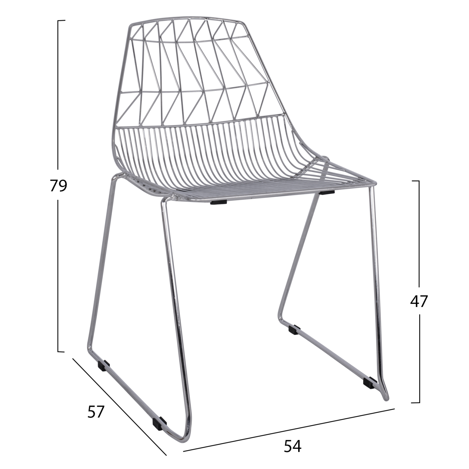ΚΑΡΕΚΛΑ ΜΕΤΑΛΛΙΚΗ ΑΣΗΜΙ ICARUS HM8010.10 54x57x79cm 2