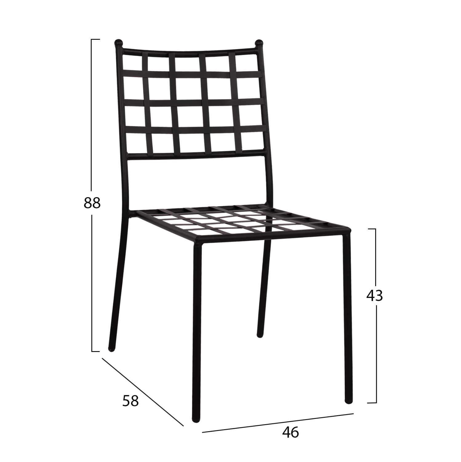 ΜΕΤΑΛΛΙΚΗ ΚΑΡΕΚΛΑ EMERY HM5509 ΣΕ ΜΑΥΡΗ ΑΠΟΧΡΩΣΗ 46x58x88  cm 2