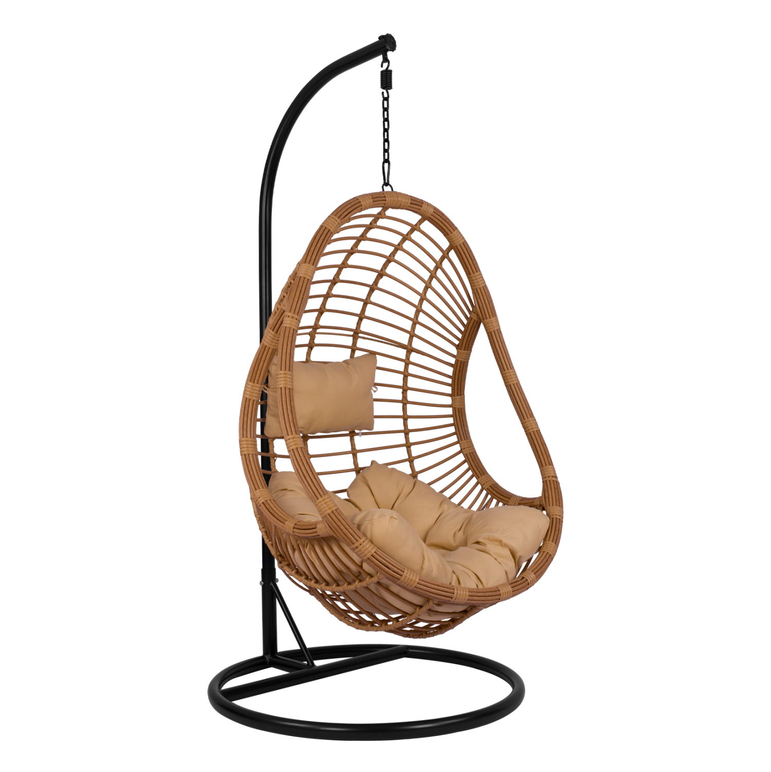 ΚΡΕΜΑΣΤΗ ΠΟΛΥΘΡΟΝΑ ΦΩΛΙΑ CALLIE HM5541.01 ΜΕ WICKER &amp; ΜΑΞΙΛΑΡΙΑ ΜΠΕΖ Φ95Χ195Υ εκ. 1