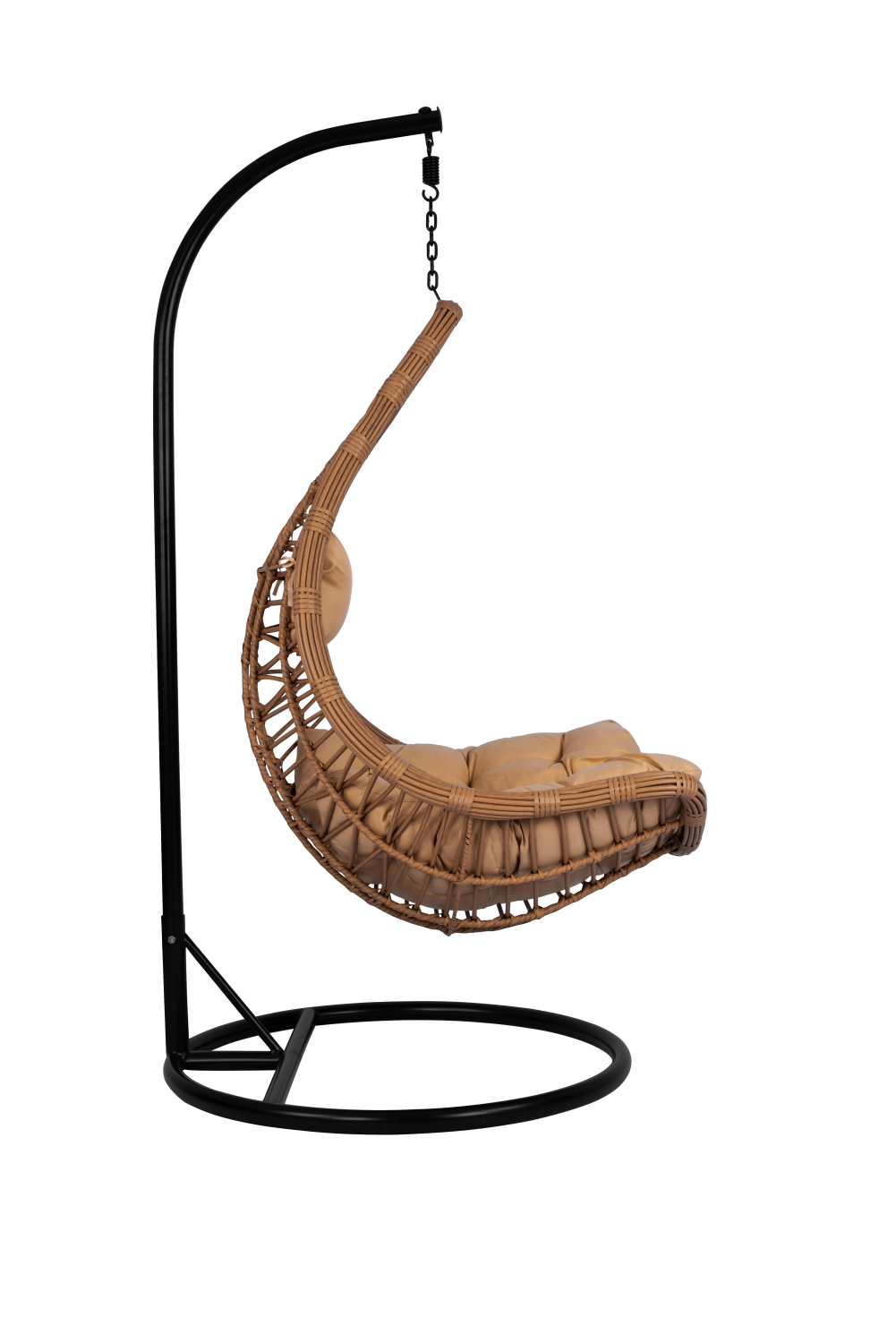 ΚΡΕΜΑΣΤΗ ΦΩΛΙΑ LUCIA HM5676.01 ΜΕ WICKER&amp;ΜΑΞΙΛΑΡΙΑ ΜΠΕΖ-ΜΑΥΡΟ ΜΕΤΑΛΛΟ Φ95Χ195Υεκ. 4