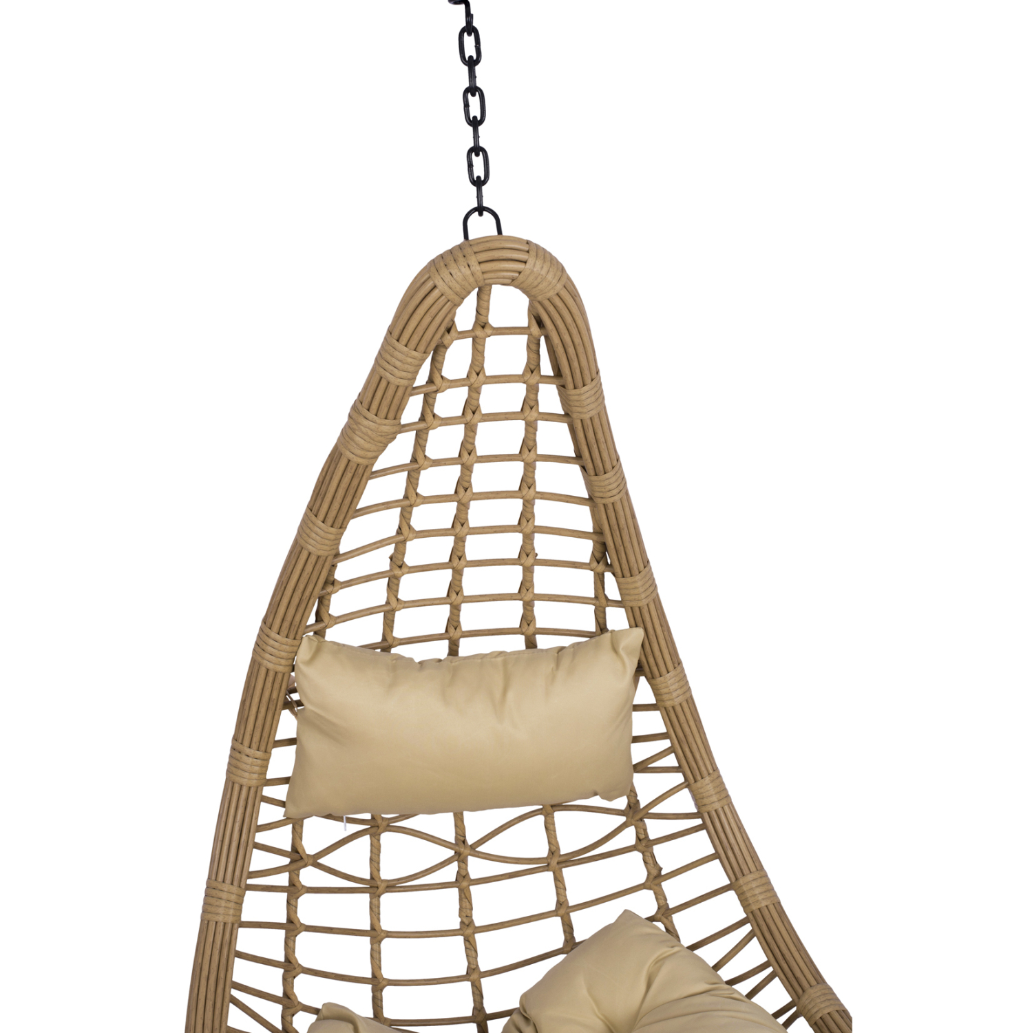ΚΡΕΜΑΣΤΗ ΦΩΛΙΑ LUCIA HM5676.01 ΜΕ WICKER&amp;ΜΑΞΙΛΑΡΙΑ ΜΠΕΖ-ΜΑΥΡΟ ΜΕΤΑΛΛΟ Φ95Χ195Υεκ. 5