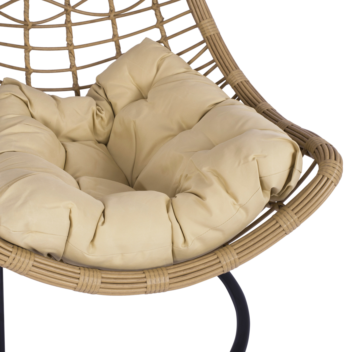 ΚΡΕΜΑΣΤΗ ΦΩΛΙΑ LUCIA HM5676.01 ΜΕ WICKER&amp;ΜΑΞΙΛΑΡΙΑ ΜΠΕΖ-ΜΑΥΡΟ ΜΕΤΑΛΛΟ Φ95Χ195Υεκ. 7