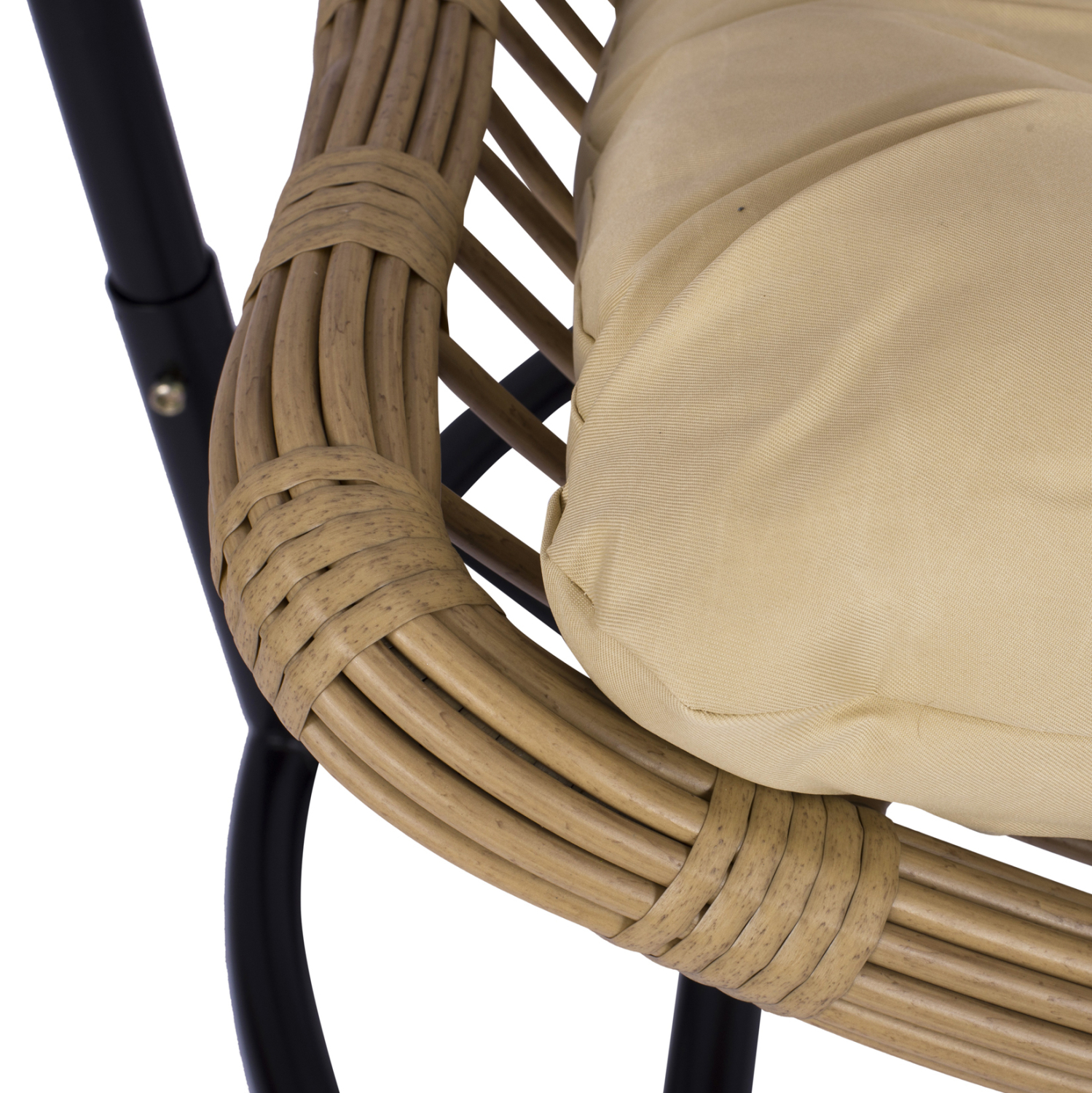 ΚΡΕΜΑΣΤΗ ΦΩΛΙΑ LUCIA HM5676.01 ΜΕ WICKER&amp;ΜΑΞΙΛΑΡΙΑ ΜΠΕΖ-ΜΑΥΡΟ ΜΕΤΑΛΛΟ Φ95Χ195Υεκ. 8