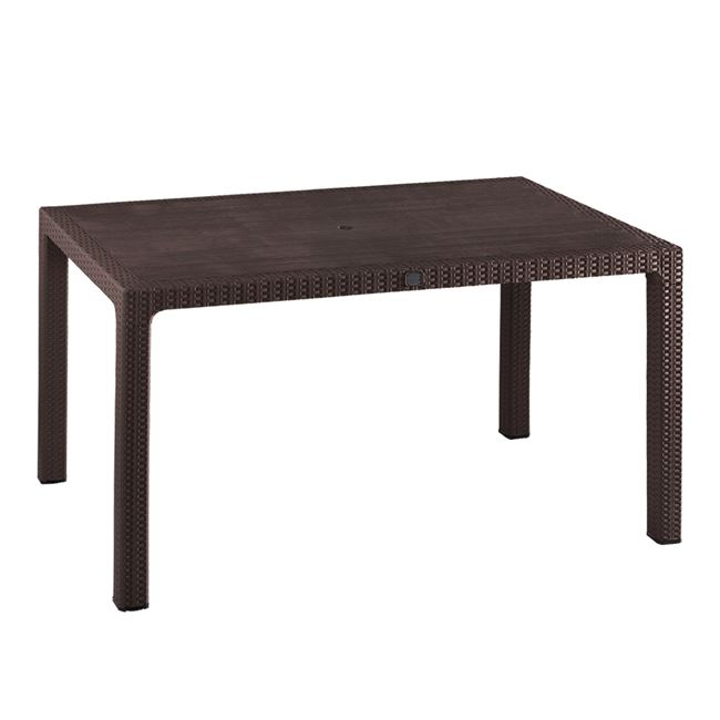 ΤΡΑΠΕΖΙ ΠΟΛΥΠΡΟΠΥΛΕΝΙΟΥ TODOR 150Χ90Χ73.5Υεκ.RATTAN ΚΑΦΕ ΜΕ UV PROTECTION HM5737.03 1