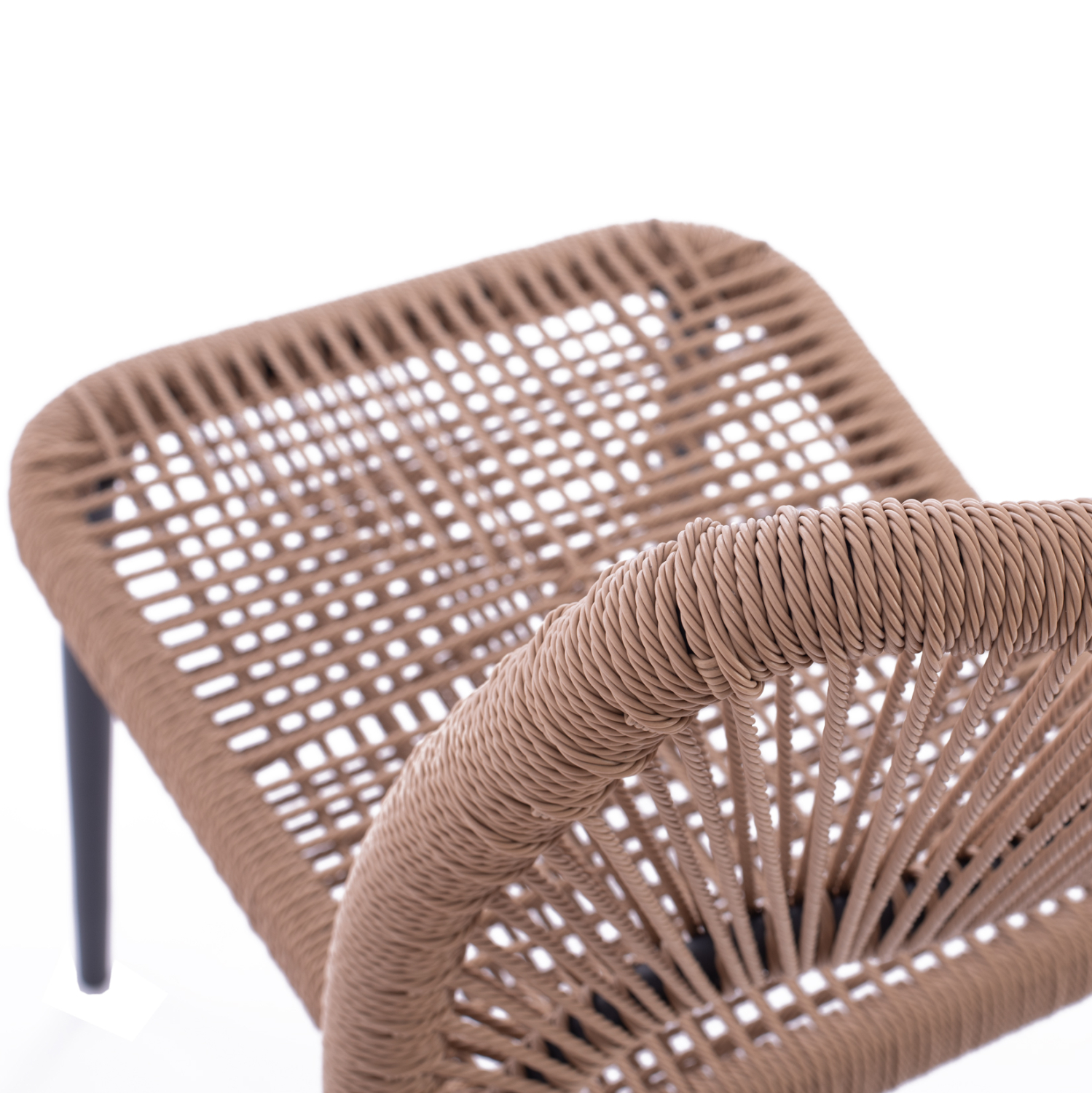 ΚΑΡΕΚΛΑ ΑΛΟΥΜΙΝΙΟΥ ΓΚΡΙ ΜΕ P.E.TWIST RATTAN ΜΠΕΖ HM5770.02 45x63x82Υ εκ. 10