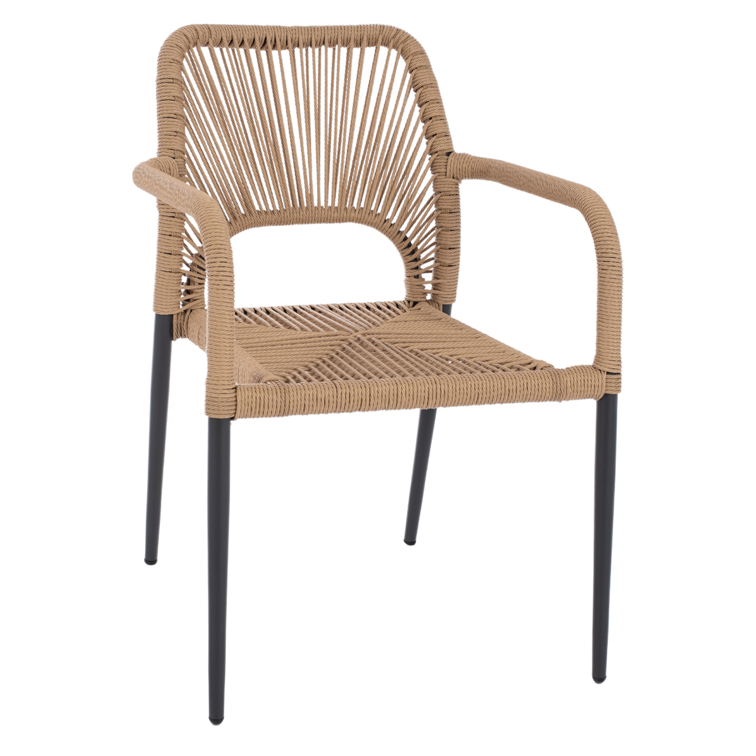 ΠΟΛΥΘΡΟΝΑ ΑΛΟΥΜΙΝΙΟΥ NOJO HM5771.02 ΓΚΡΙ ΜΕ P.E.TWIST RATTAN ΜΠΕΖ 55x63x82Y εκ. 1