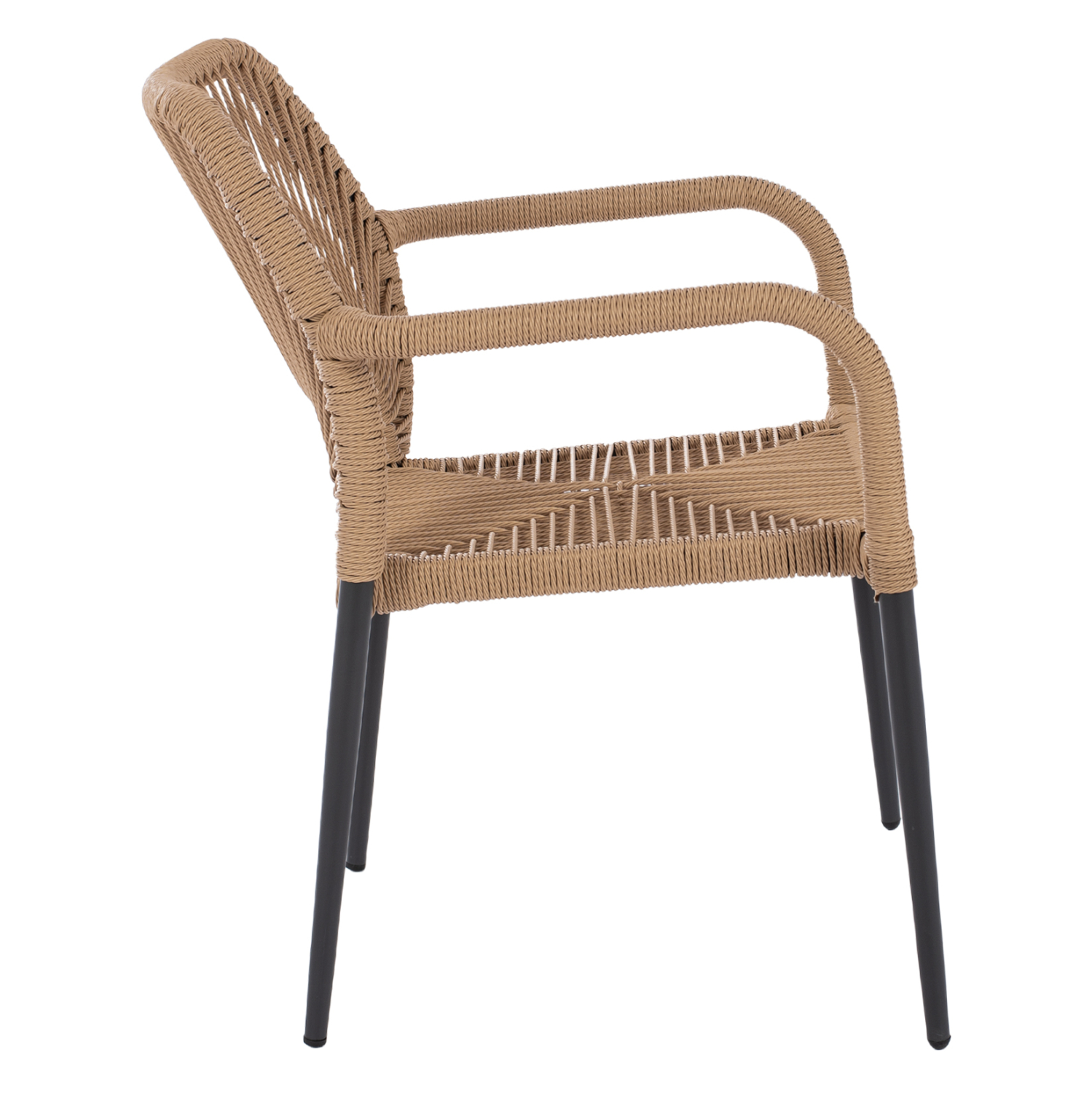 ΠΟΛΥΘΡΟΝΑ ΑΛΟΥΜΙΝΙΟΥ NOJO HM5771.02 ΓΚΡΙ ΜΕ P.E.TWIST RATTAN ΜΠΕΖ 55x63x82Y εκ. 4