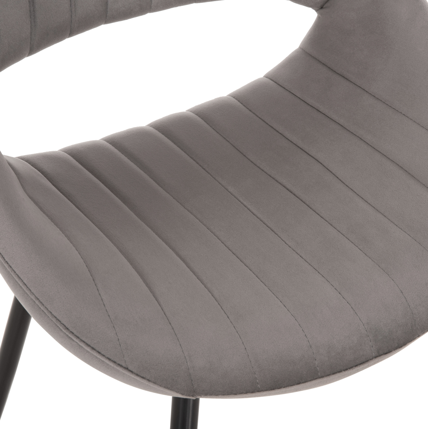 ΚΑΡΕΚΛΑ ΤΡΑΠΕΖΑΡΙΑΣ ODEN HM9001.01 ΓΚΡΙ ΒΕΛΟΥΔΟ-ΜΑΥΡΑ ΜΕΤΑΛ.ΠΟΔΙΑ 52x55x84Yεκ. 8