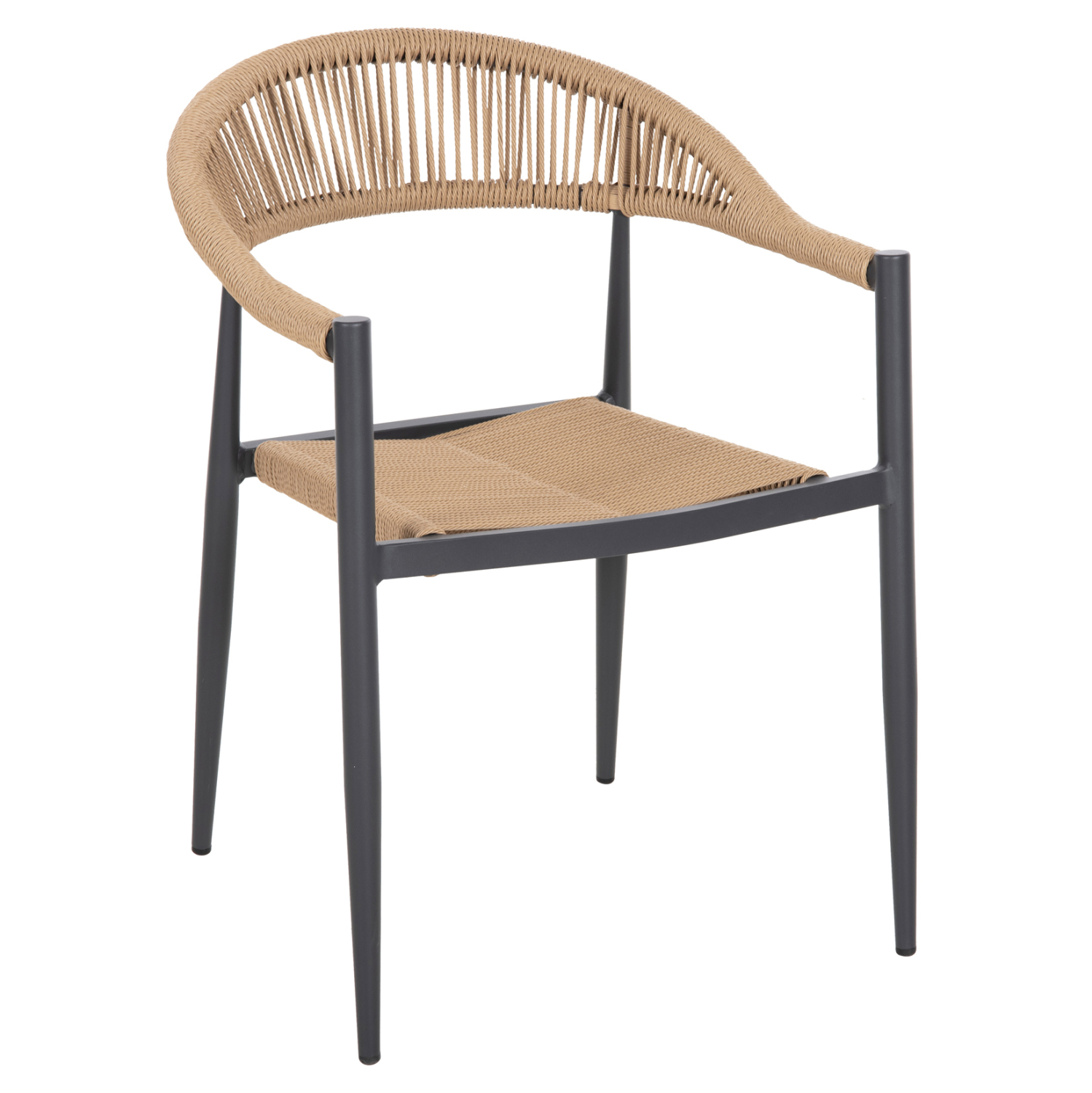 ΠΟΛΥΘΡΟΝΑ ΑΛΟΥΜΙΝΙΟΥ GRET HM5854.02 ΑΝΘΡΑΚΙ PΕ RATTAN ΜΠΕΖ 56x55,5x78Υ εκ. 1