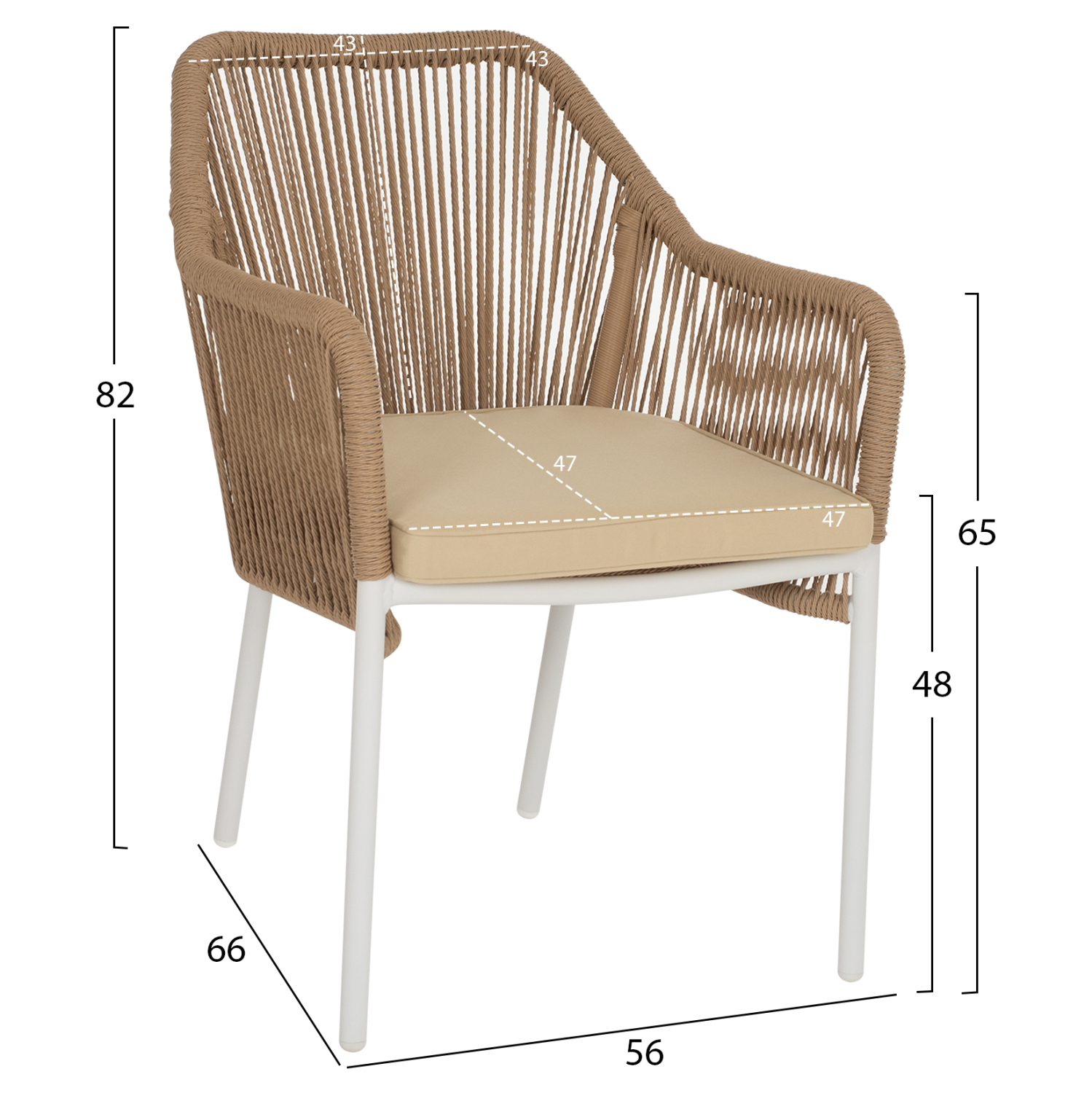 ΠΟΛΥΘΡΟΝΑ ΑΛΟΥΜΙΝΙΟΥ LOKKI HM5855.01 ΛΕΥΚΟ ΜΕ ΣΧΟΙΝΙ WICKER PE ΜΠΕΖ 56x66x82Υ εκ. 2