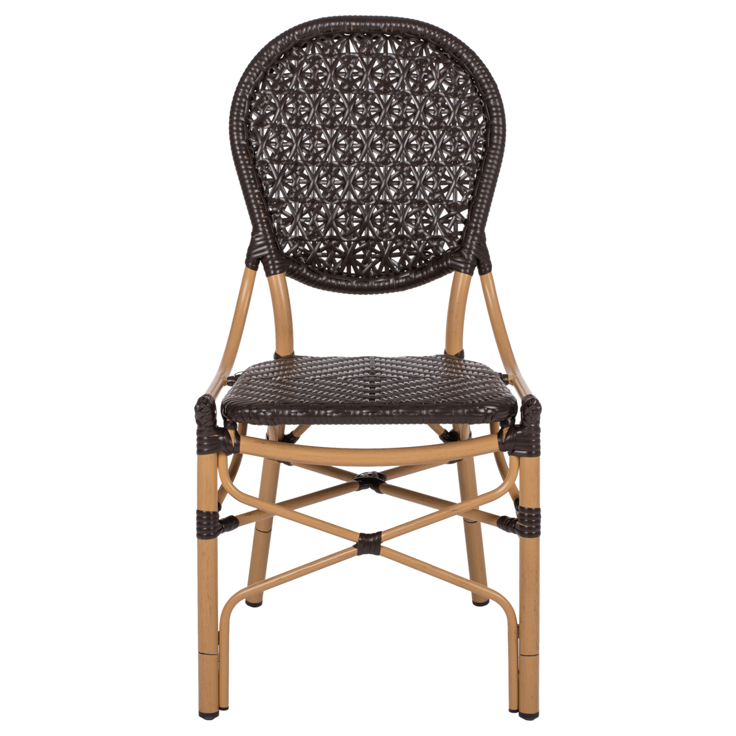 ΚΑΡΕΚΛΑ ΑΛΟΥΜΙΝΙΟΥ BAMBOO LOOK ΜΕ ΚΑΦΕ PE RATTAN HM5925.01 47x58x95Yεκ. 3