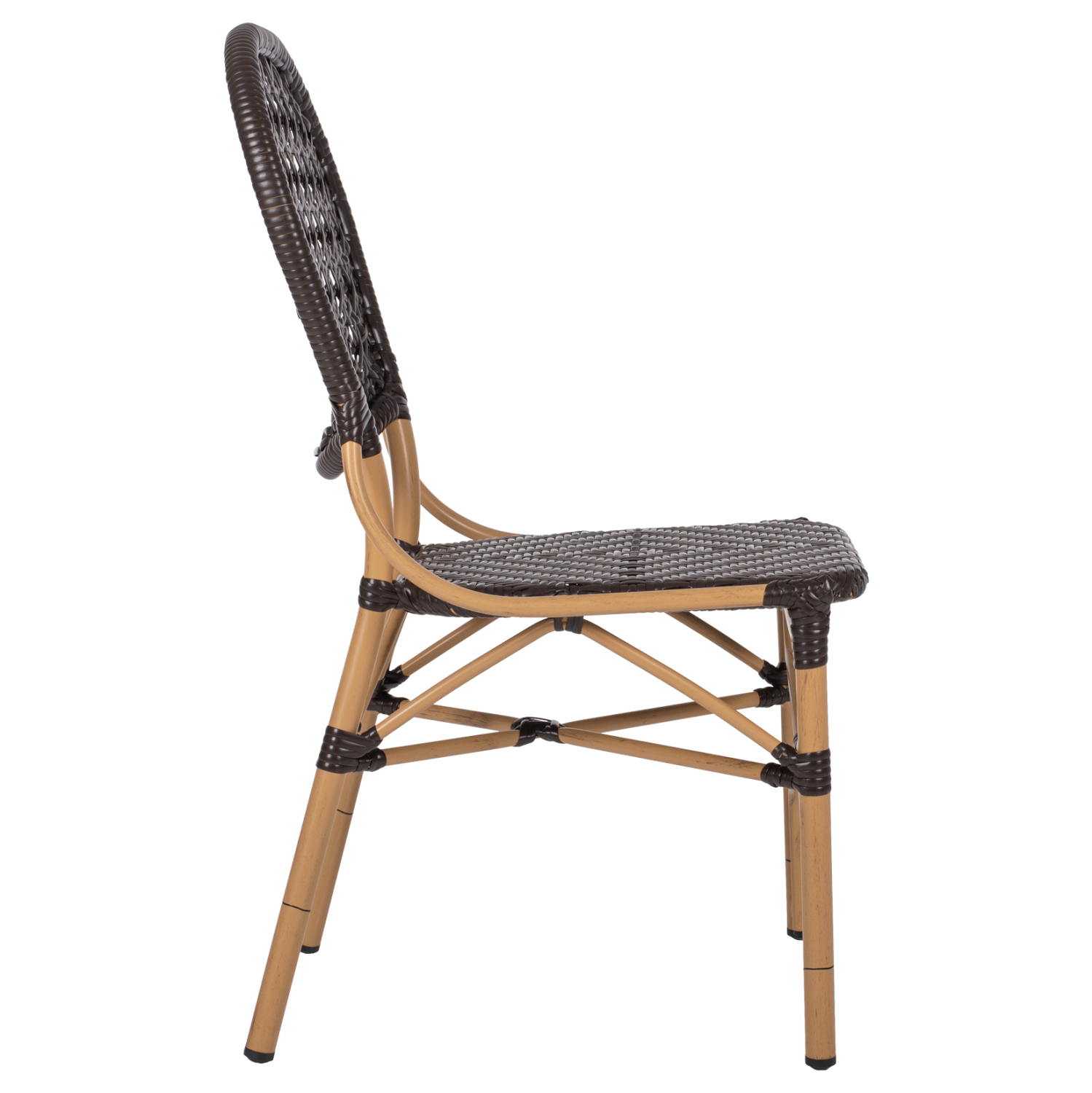 ΚΑΡΕΚΛΑ ΑΛΟΥΜΙΝΙΟΥ BAMBOO LOOK ΜΕ ΚΑΦΕ PE RATTAN HM5925.01 47x58x95Yεκ. 4