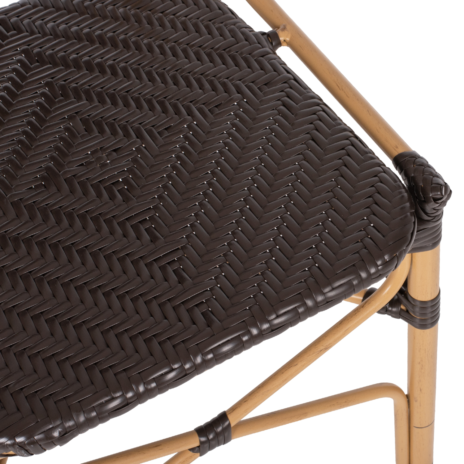 ΚΑΡΕΚΛΑ ΑΛΟΥΜΙΝΙΟΥ BAMBOO LOOK ΜΕ ΚΑΦΕ PE RATTAN HM5925.01 47x58x95Yεκ. 7