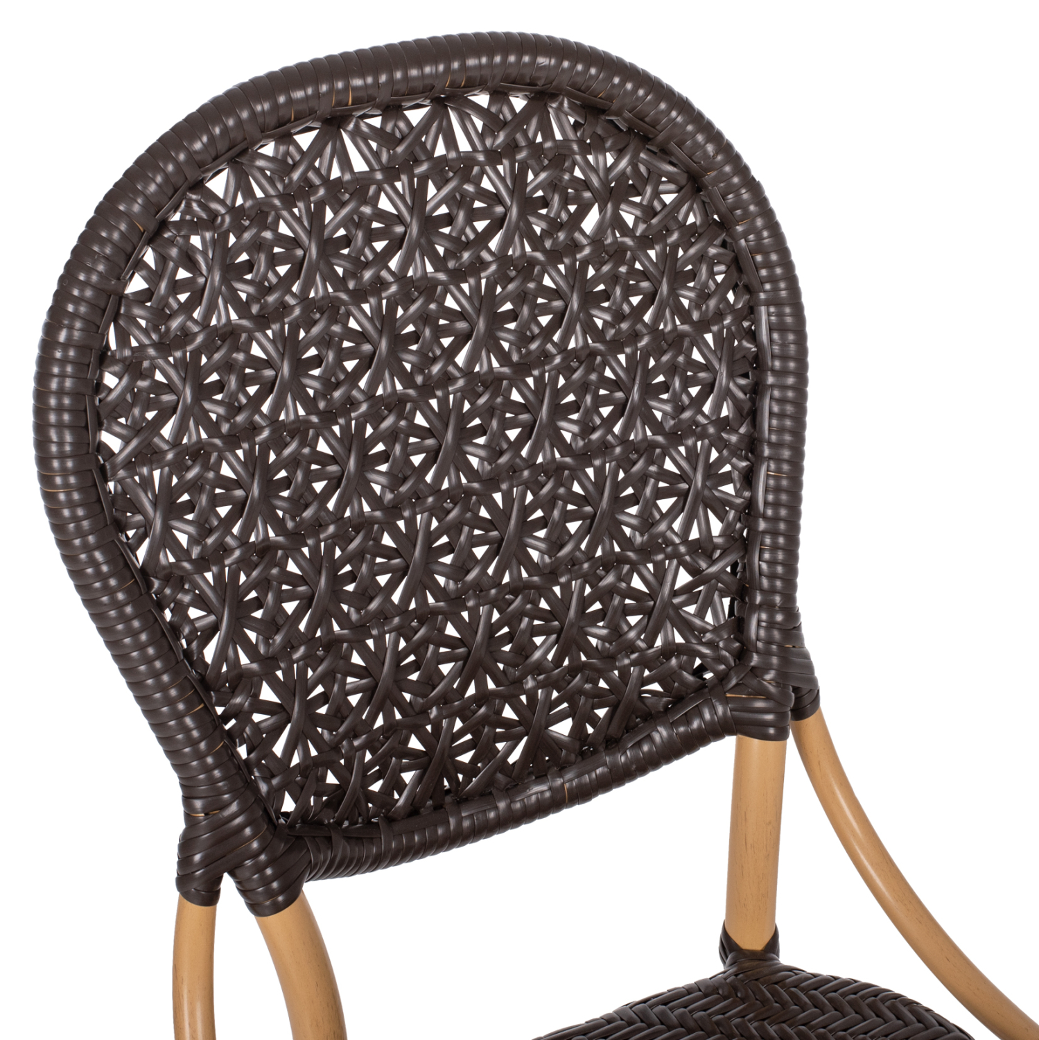 ΚΑΡΕΚΛΑ ΑΛΟΥΜΙΝΙΟΥ BAMBOO LOOK ΜΕ ΚΑΦΕ PE RATTAN HM5925.01 47x58x95Yεκ. 8