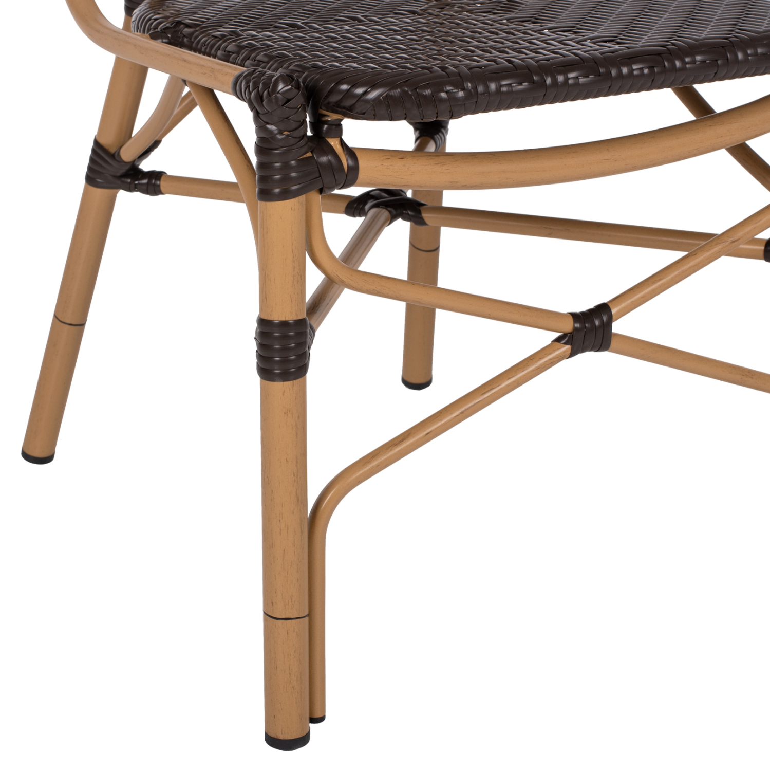 ΚΑΡΕΚΛΑ ΑΛΟΥΜΙΝΙΟΥ BAMBOO LOOK ΜΕ ΚΑΦΕ PE RATTAN HM5925.01 47x58x95Yεκ. 9