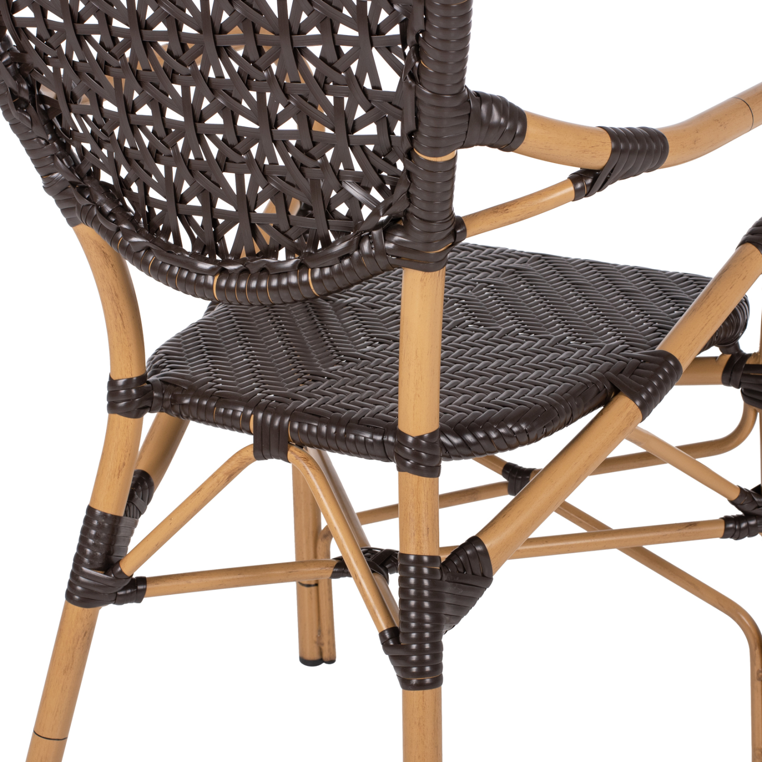 ΠΟΛΥΘΡΟΝΑ ΑΛΟΥΜΙΝΙΟΥ BAMBOO LOOK ΚΑΦΕ ΚΑΙ ΚΑΦΕ PE RATTAN HM5926.01 56x62x95Yεκ. 10