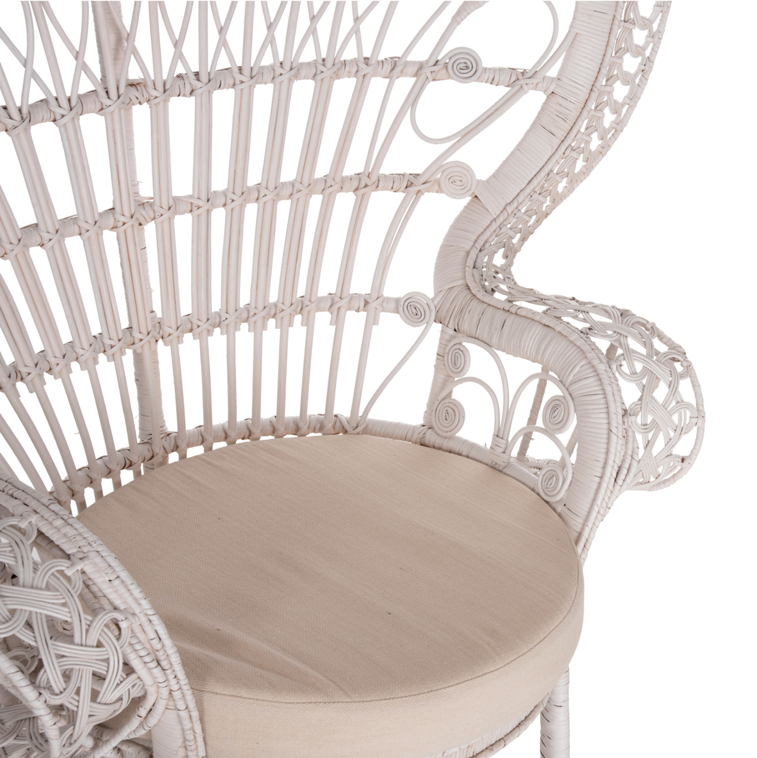 ΠΟΛΥΘΡΟΝΑ ROYAL PEACOCK HM9342.02 RATTAN ΣΕ ΛΕΥΚΟ-ΜΑΞΙΛΑΡΙ ΛΕΥΚΟ 114x72x150Yεκ. 8