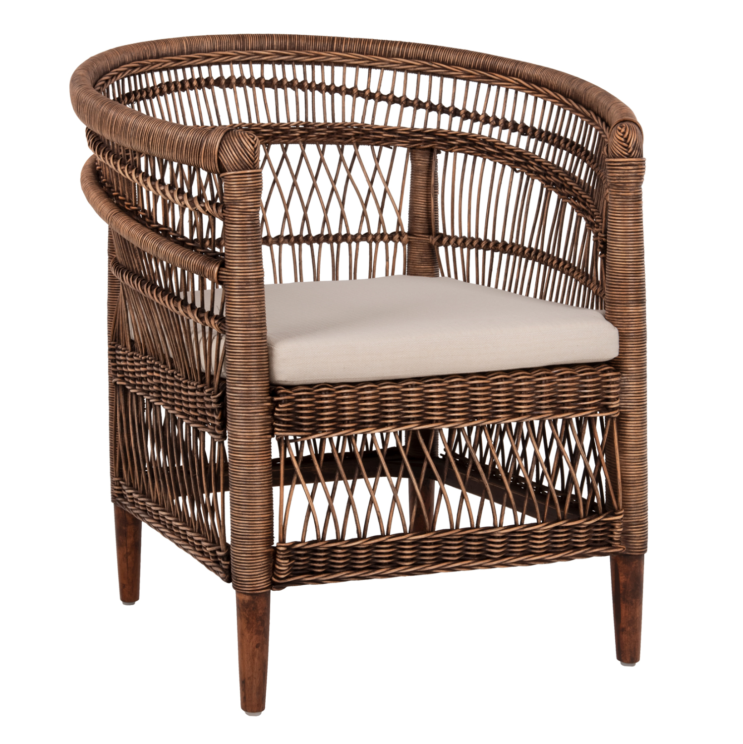 ΠΟΛΥΘΡΟΝΑ MALAWI HM9635.01 ΞΥΛΟ ΜΑΟΝΙ ΜΕ RATTAN ΚΑΦΕ-ΛΕΥΚΟ ΜΑΞΙΛΑΡΙ 80x70x86Υεκ. 1