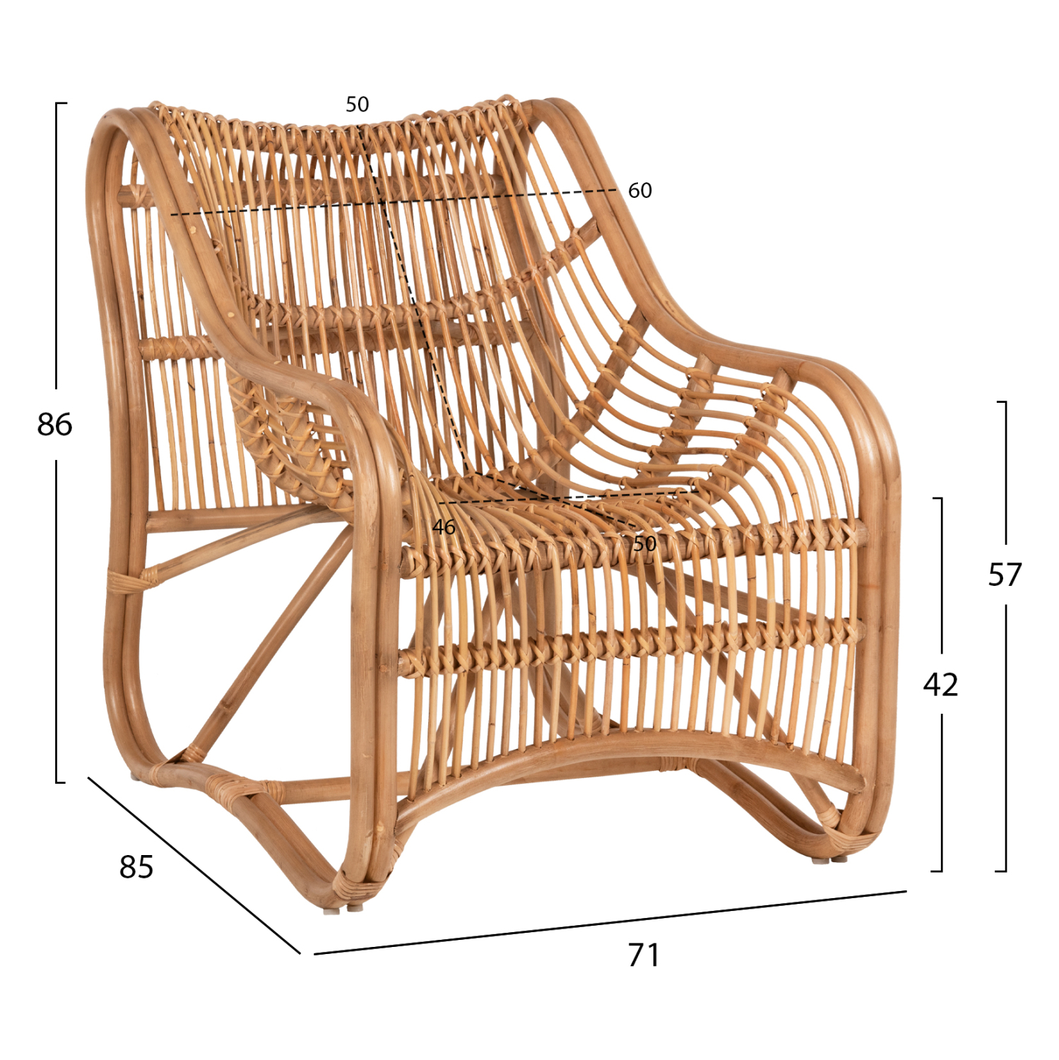 ΠΟΛΥΘΡΟΝΑ ΑΠΟ RATTAN HM5995 ΣΕ ΦΥΣΙΚΗ ΑΠΟΧΡΩΣΗ 71x85x86Υ εκ. 2