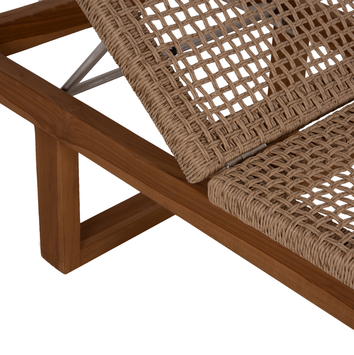 ΞΑΠΛΩΣΤΡΑ PATRON HM5993 TEAK ΞΥΛΟ ΚΑΙ ΣΧΟΙΝΙ VIRO ΣΕ ΠΛΕΞΗ WICKER 191x65x86Yεκ. 7