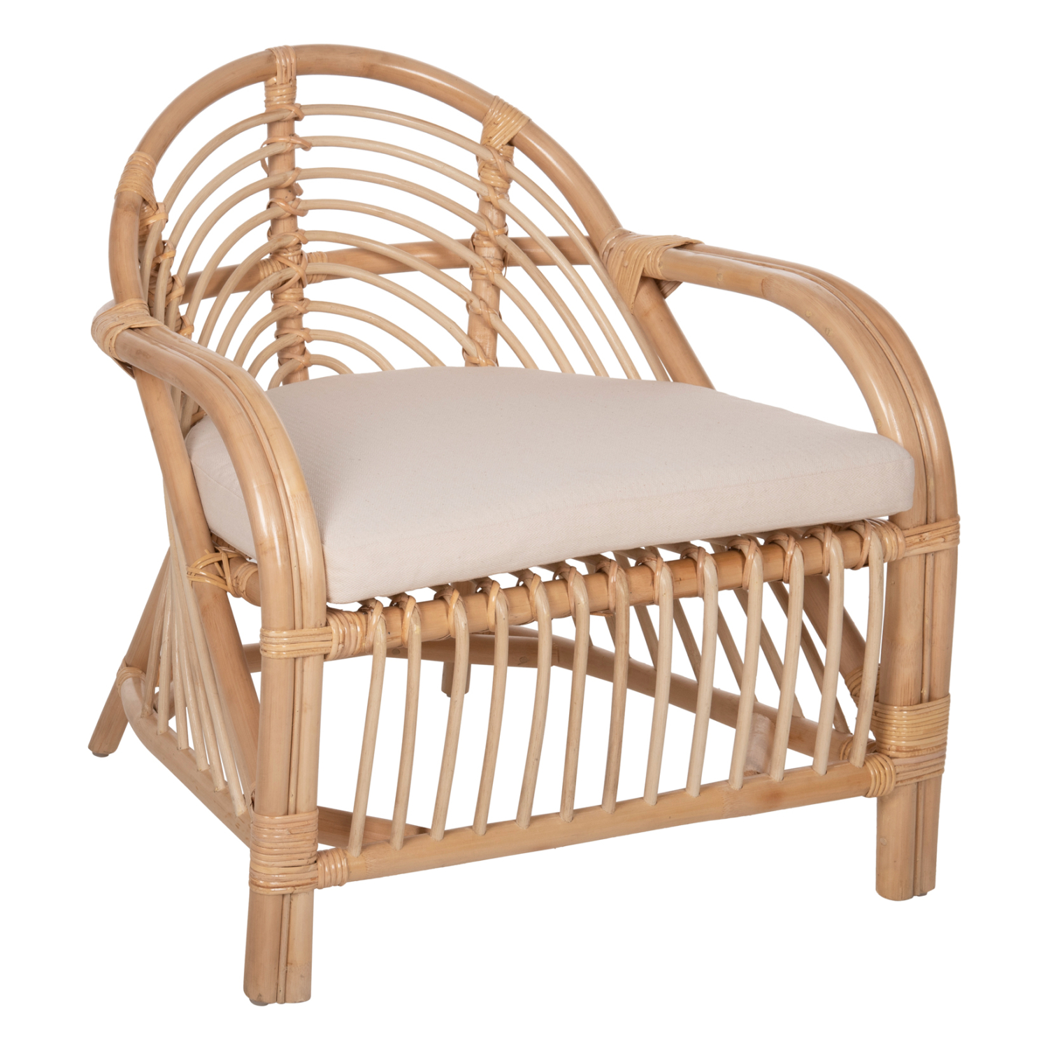 ΠΟΛΥΘΡΟΝΑ FEMUR HM9837 RATTAN ΣΕ ΦΥΣΙΚΟ- ΛΕΥΚΟ ΜΑΞΙΛΑΡΙ 72x66x75Υεκ. 1