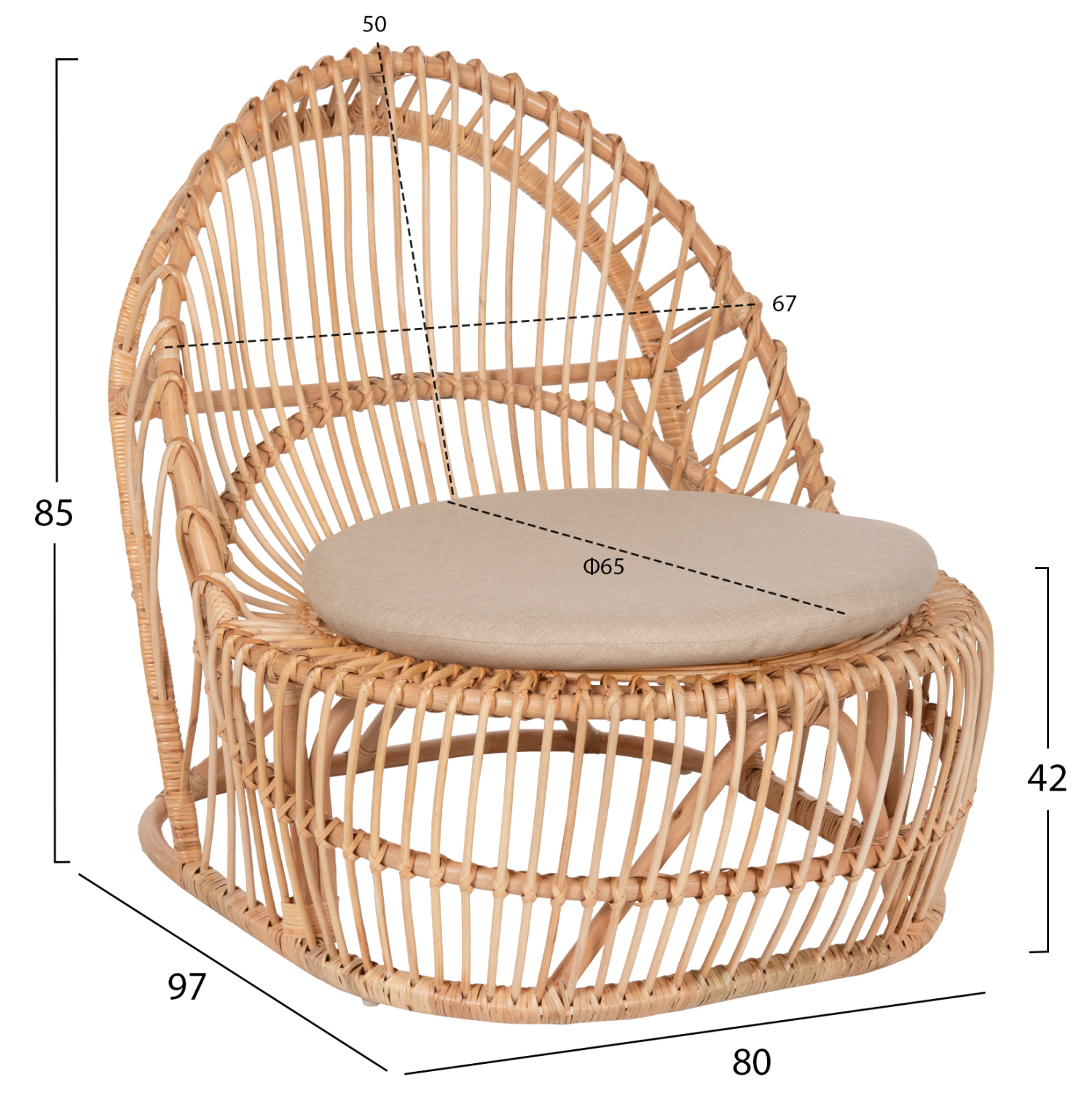 ΠΟΛΥΘΡΟΝΑ ENTROPY HM9840.01 RATTAN ΦΥΣΙΚΟ ΜΕ ΕΚΡΟΥ ΜΑΞΙΛΑΡΙ 80x97x85Υεκ. 2