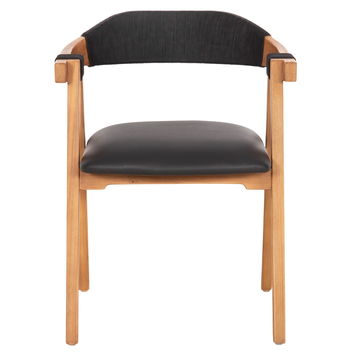 ΠΟΛΥΘΡΟΝΑ RIMINI HM9867.02 ΞΥΛΟ TEAK ΦΥΣΙΚΟ-ΜΑΥΡΟ ΣΧΟΙΝΙ &amp; PU ΚΑΘΙΣΜΑ 60x61x76Υεκ. 3