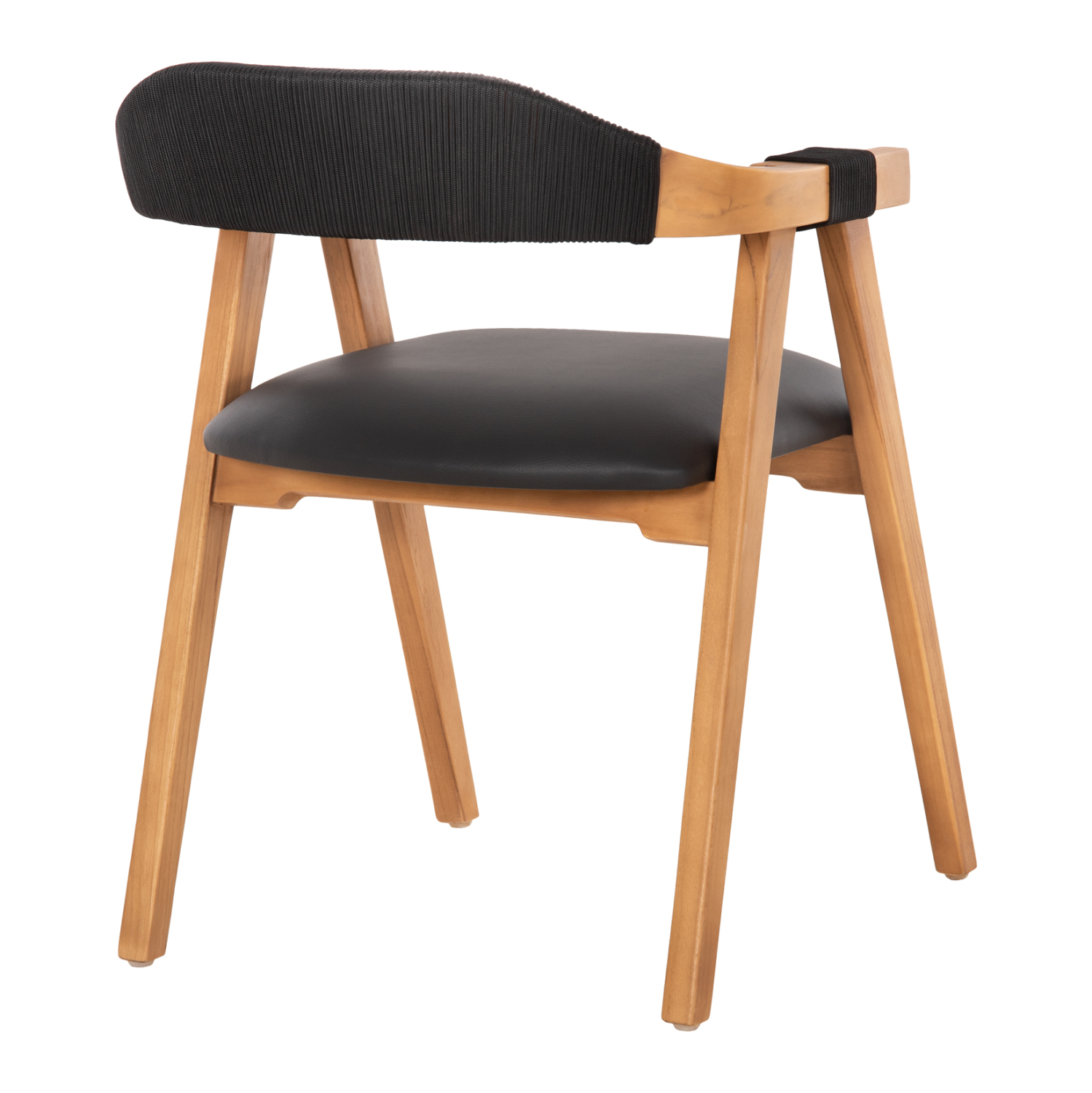 ΠΟΛΥΘΡΟΝΑ RIMINI HM9867.02 ΞΥΛΟ TEAK ΦΥΣΙΚΟ-ΜΑΥΡΟ ΣΧΟΙΝΙ &amp; PU ΚΑΘΙΣΜΑ 60x61x76Υεκ. 5