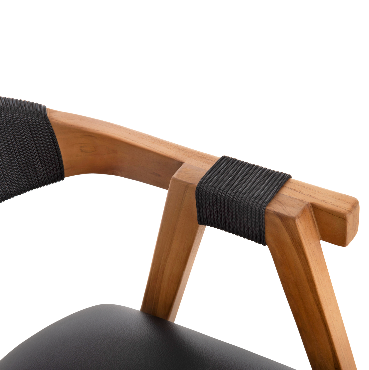 ΠΟΛΥΘΡΟΝΑ RIMINI HM9867.02 ΞΥΛΟ TEAK ΦΥΣΙΚΟ-ΜΑΥΡΟ ΣΧΟΙΝΙ &amp; PU ΚΑΘΙΣΜΑ 60x61x76Υεκ. 8