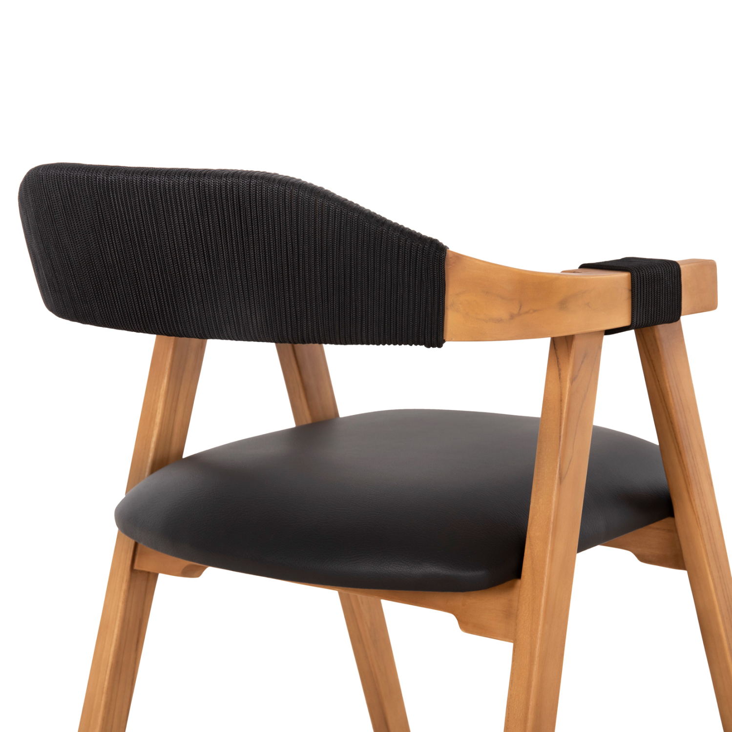 ΠΟΛΥΘΡΟΝΑ RIMINI HM9867.02 ΞΥΛΟ TEAK ΦΥΣΙΚΟ-ΜΑΥΡΟ ΣΧΟΙΝΙ &amp; PU ΚΑΘΙΣΜΑ 60x61x76Υεκ. 9