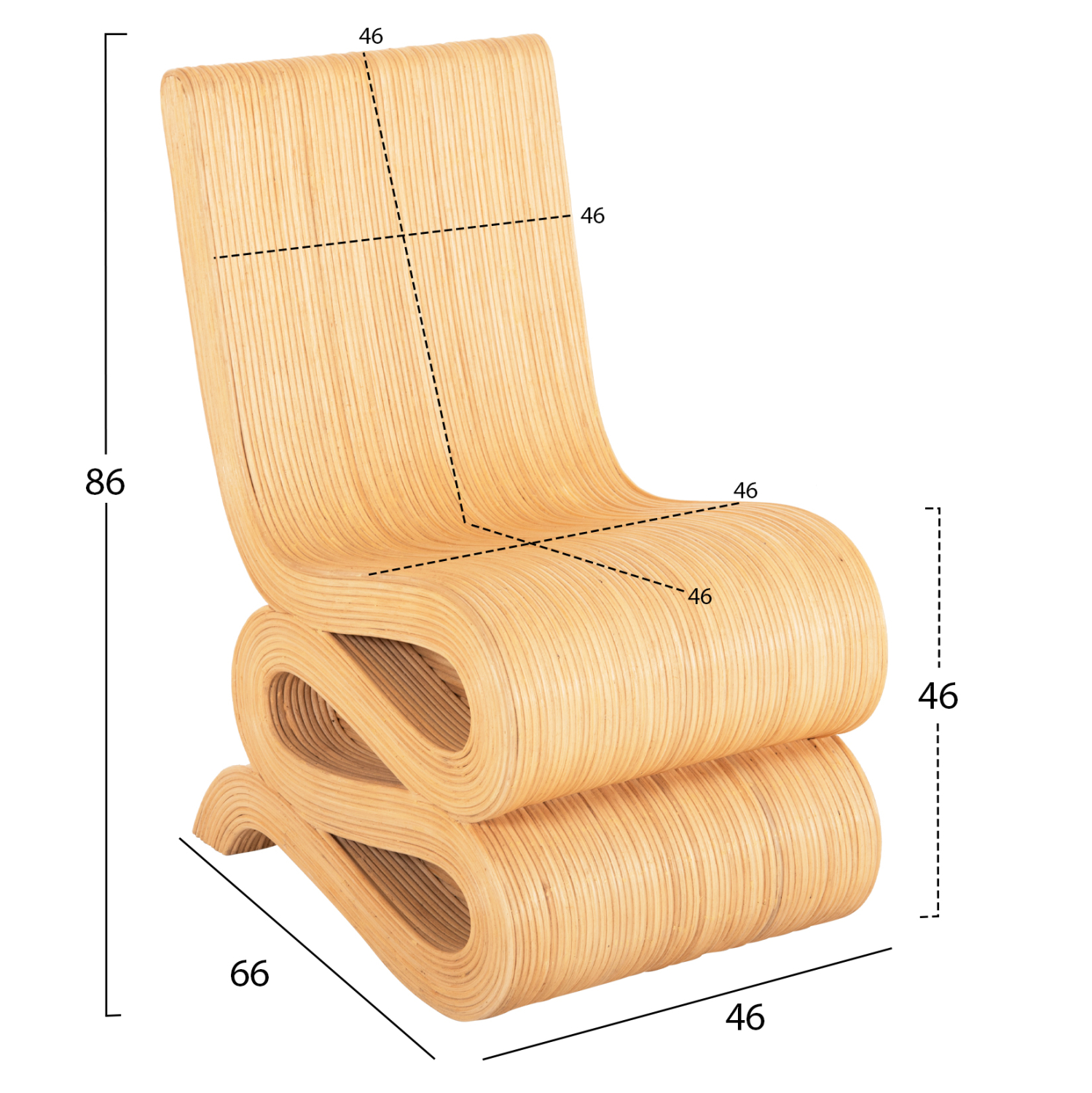 ΠΟΛΥΘΡΟΝΑ CURVY LOUNGE2 HM9885 ΦΥΣΙΚΟ RATTAN 46x66x86Υεκ. 2