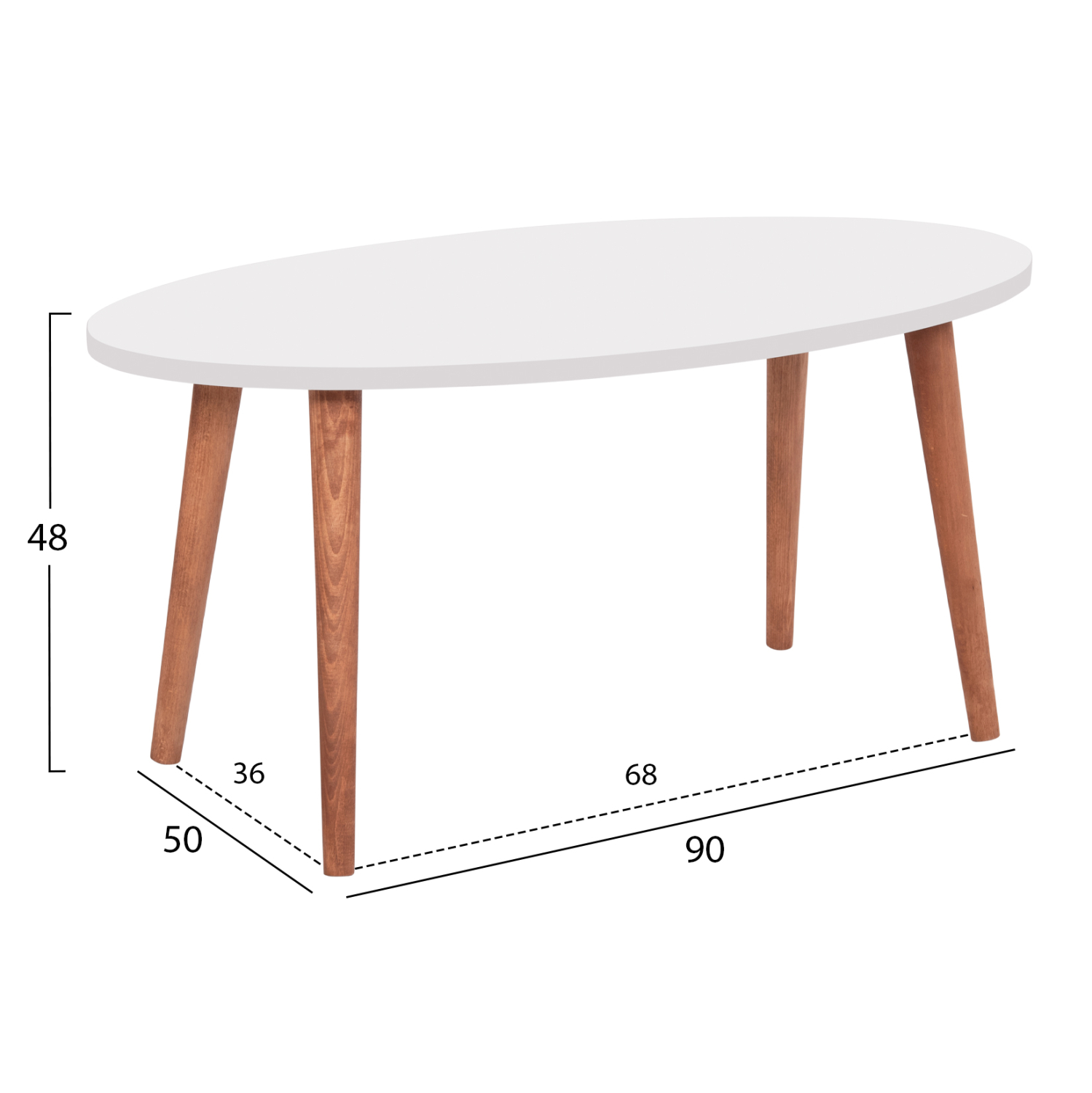 ΣΕΤ ΤΡΑΠΕΖΙ ΣΑΛΟΝΙΟΥ &amp; 3 ΒΟΗΘ.ΤΡΑΠΕΖΑΚΙΑ VITAL HM18180.01 ΜΕΛΑΜΙΝΗ ΛΕΥΚΗ-ΞΥΛΟ SONAMA 3