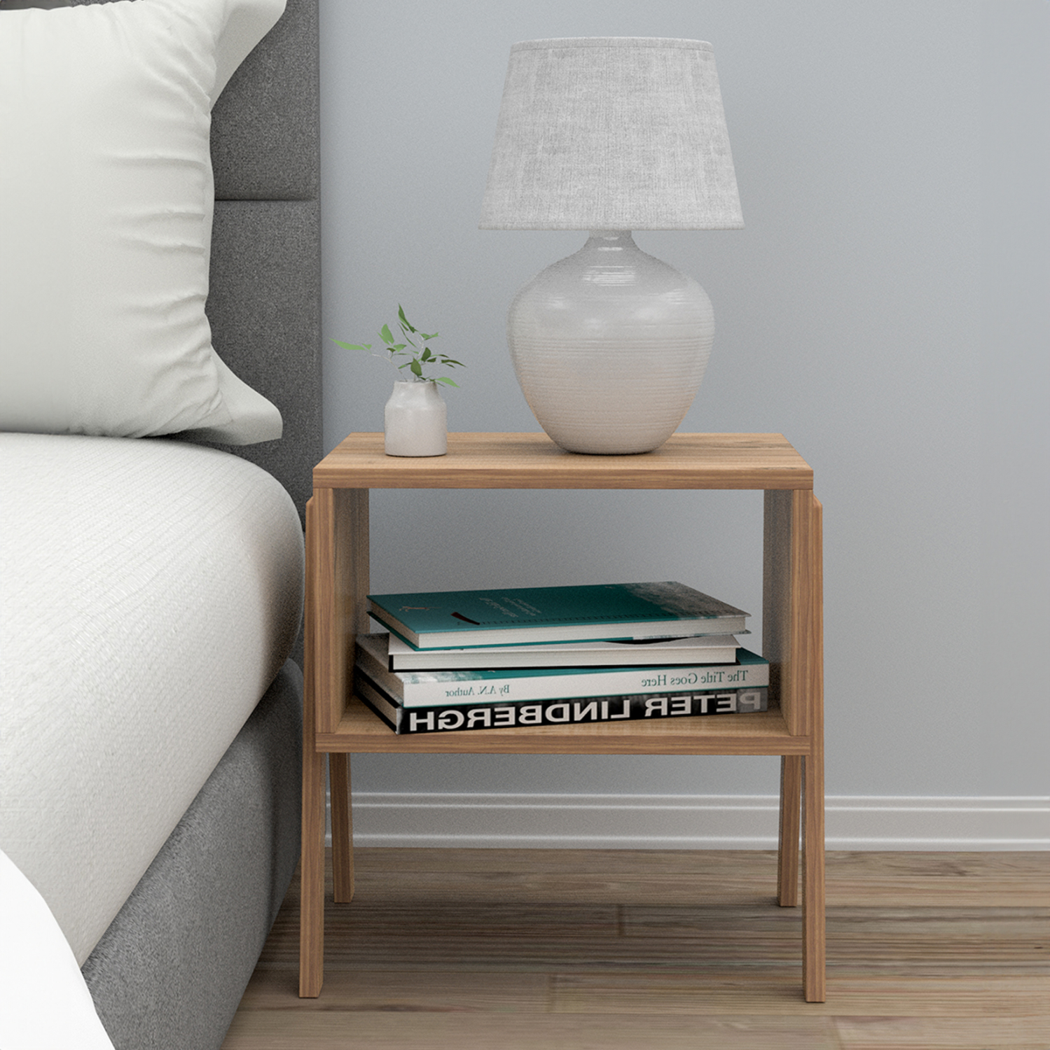 ΚΟΜΟΔΙΝΟ JAKE HM18182.04 ΜΕΛΑΜΙΝΗ ΣΕ ΦΥΣΙΚΟ ΞΥΛΟΥ 48x35x49Υεκ. 3