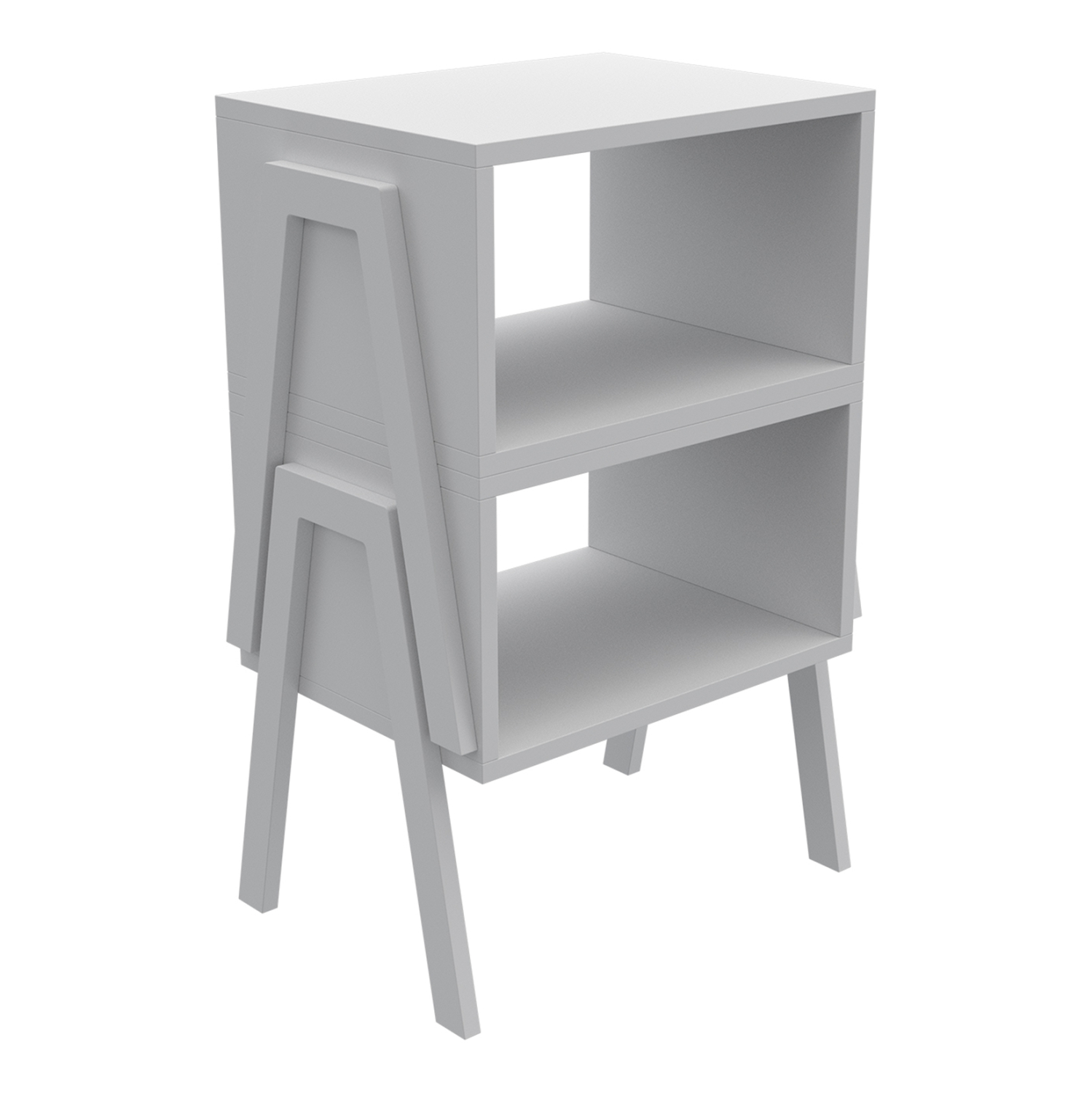 ΚΟΜΟΔΙΝΟ JAKE HM18182.01 ΜΕΛΑΜΙΝΗ ΣΕ ΛΕΥΚΟ 48x35x49Υεκ. 4
