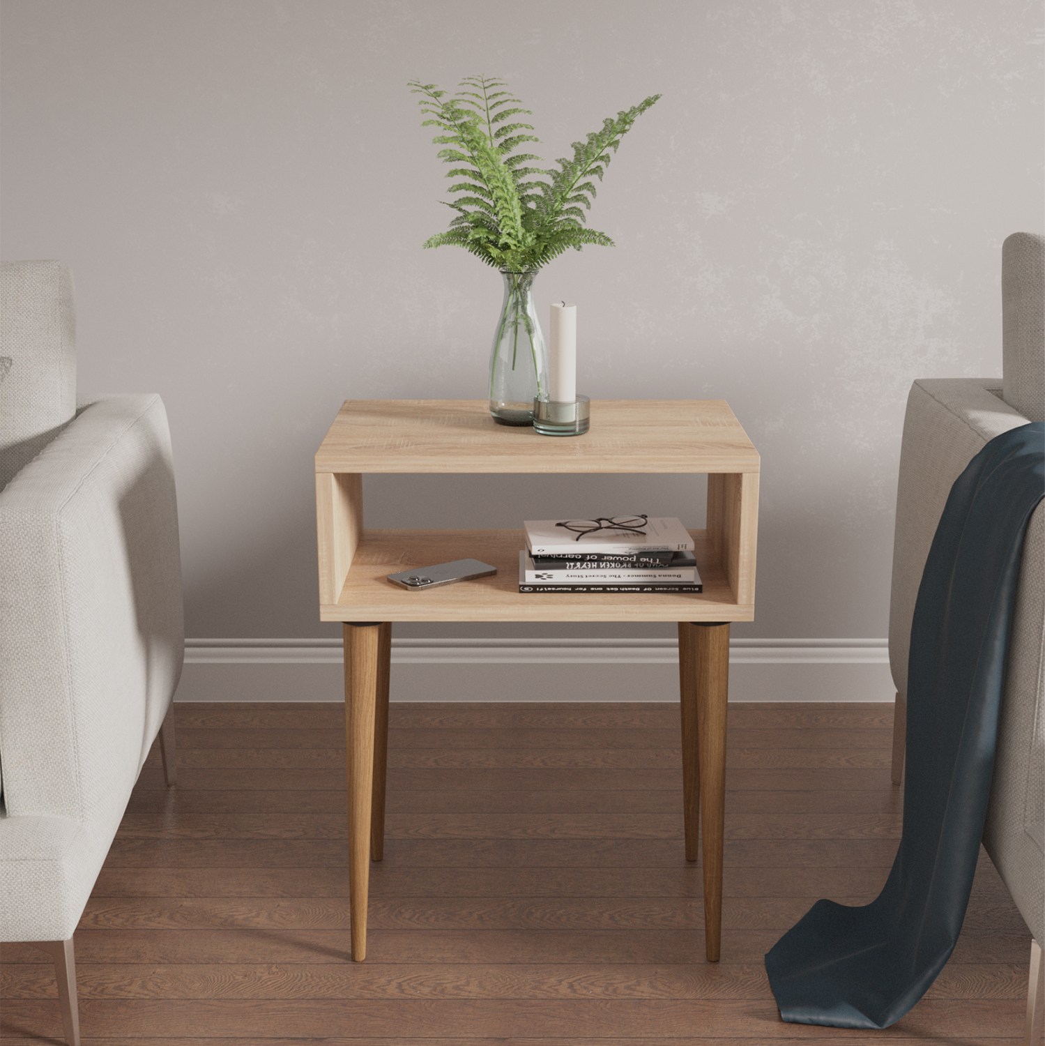 ΚΟΜΟΔΙΝΟ TODD HM18183.03 ΜΕΛΑΜΙΝΗ ΣΟΝΑΜΑ-ΠΟΔΙΑ ΣΕ ΦΥΣΙΚΟ 45x30x58Υεκ. 3