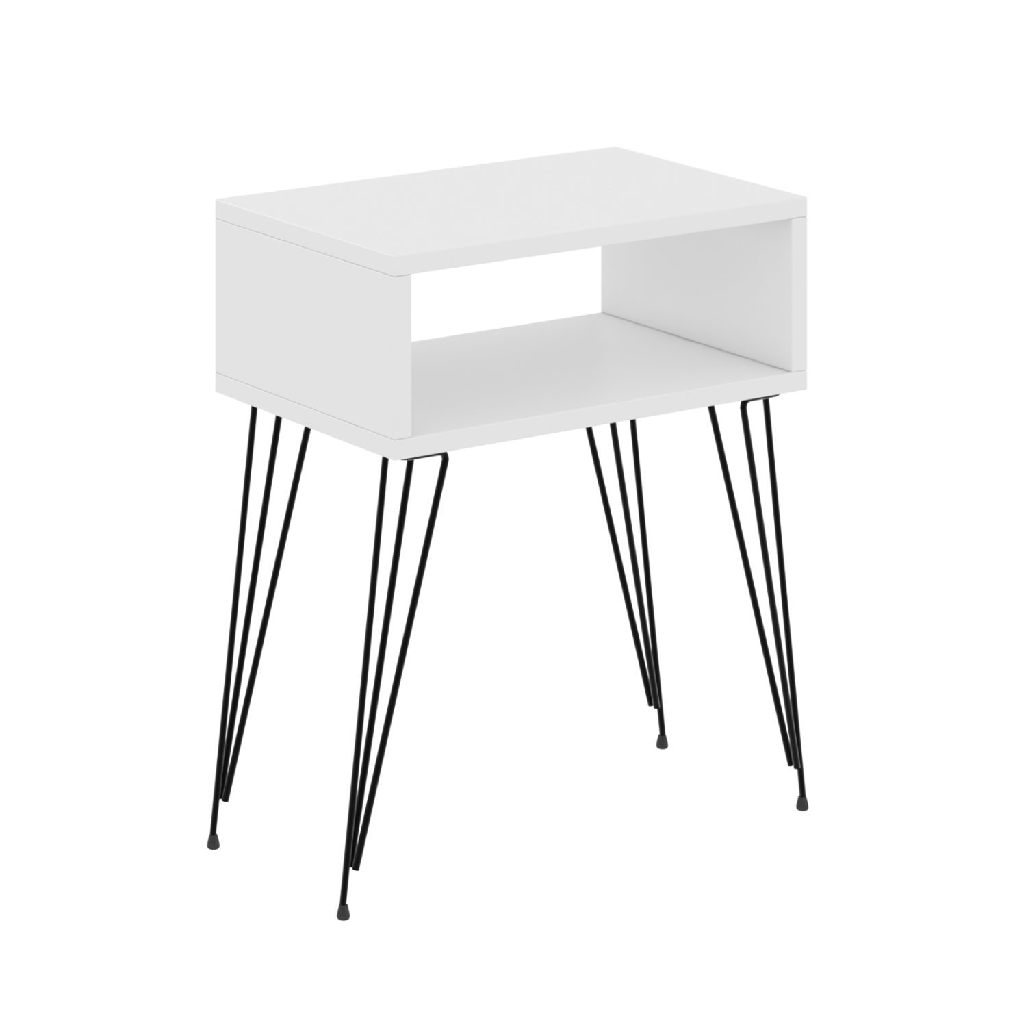 ΚΟΜΟΔΙΝΟ TODD HM18184.01 ΜΕΛΑΜΙΝΗ ΣΕ ΛΕΥΚΟ-ΜΕΤΑΛ.ΜΑΥΡΑ ΠΟΔΙΑ 45x30x58Υεκ. 1